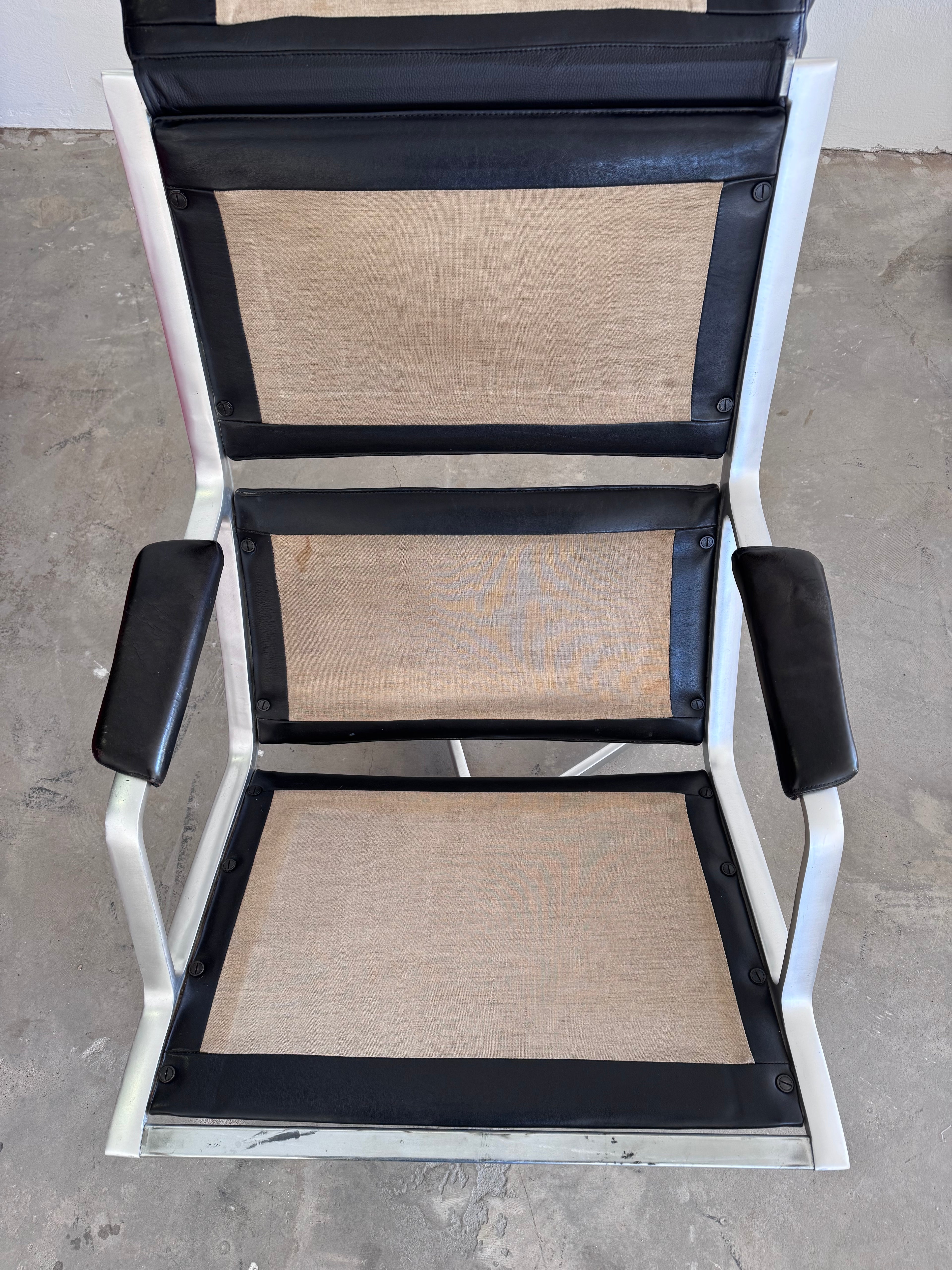 Jørgen Kastholm Lounge Chair für Kill International, 1960er Jahre – Aluminium & schwarzes Leder, Mid-Century Modern