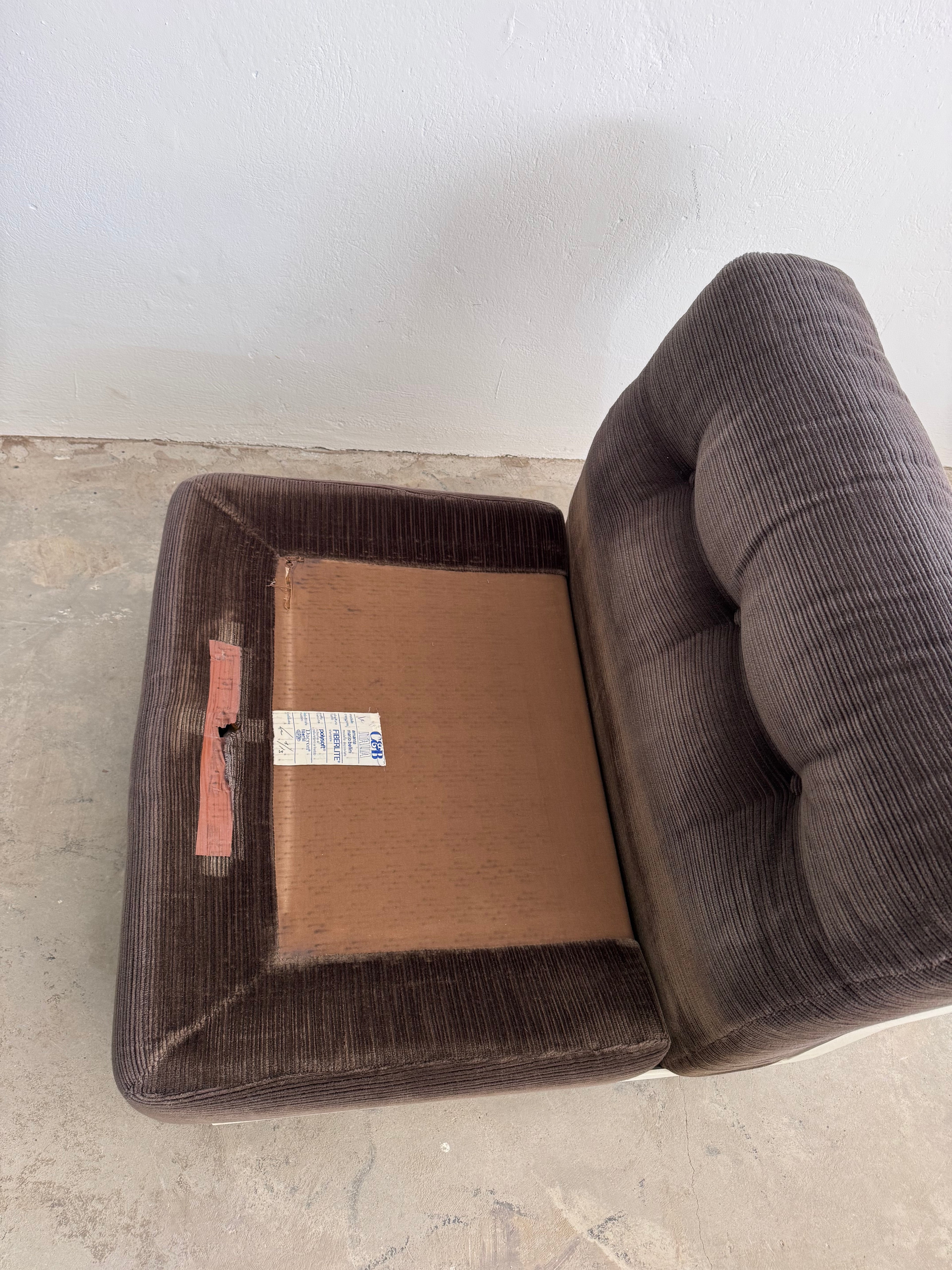 Amanta armchair Sessel by Mario Bellini dunkel brauner Bezugsstoff, C&B Italia (Kopie)