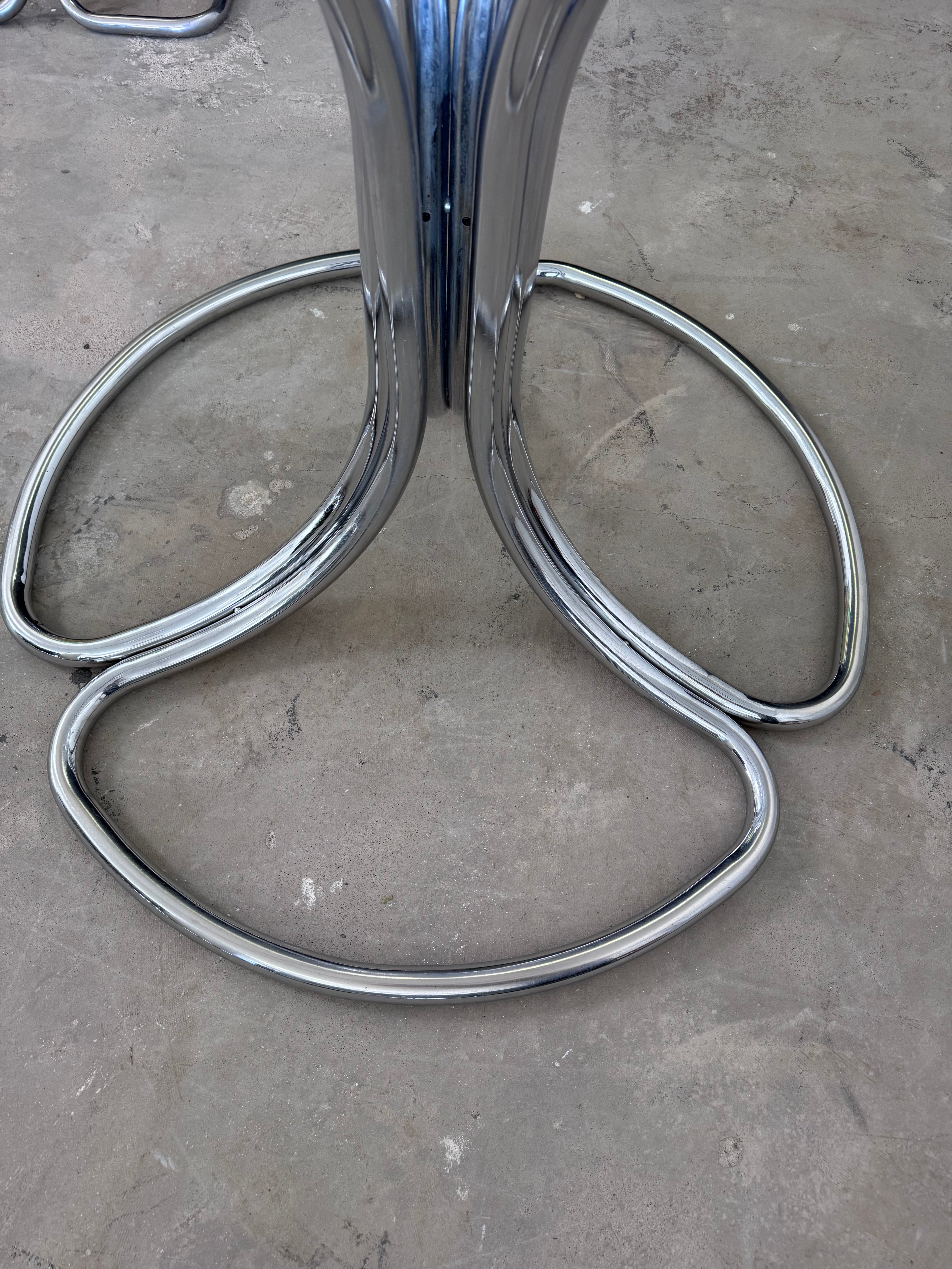 Giotto Stoppino Esstisch | Rauchglas & Chrom | Italien 1970er | Mid Century Design