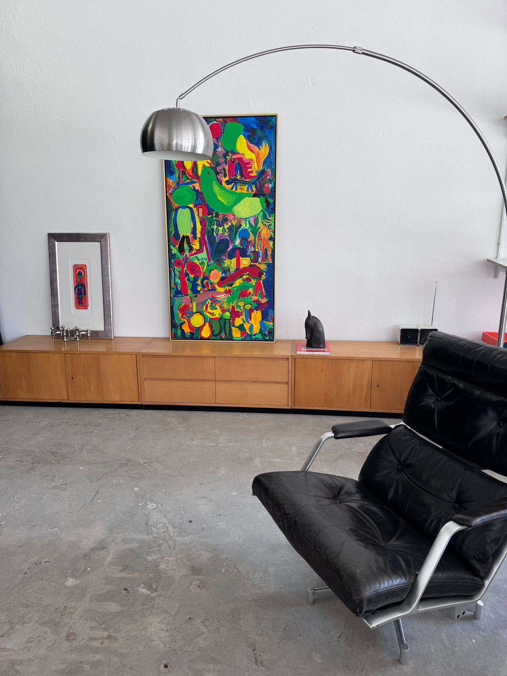 Vintage WK Möbel Sideboard 1960er – Extra langes Mid Century Lowboard 330 cm, Modulares Ahornfurnier Sideboard, German Design Cabinet
