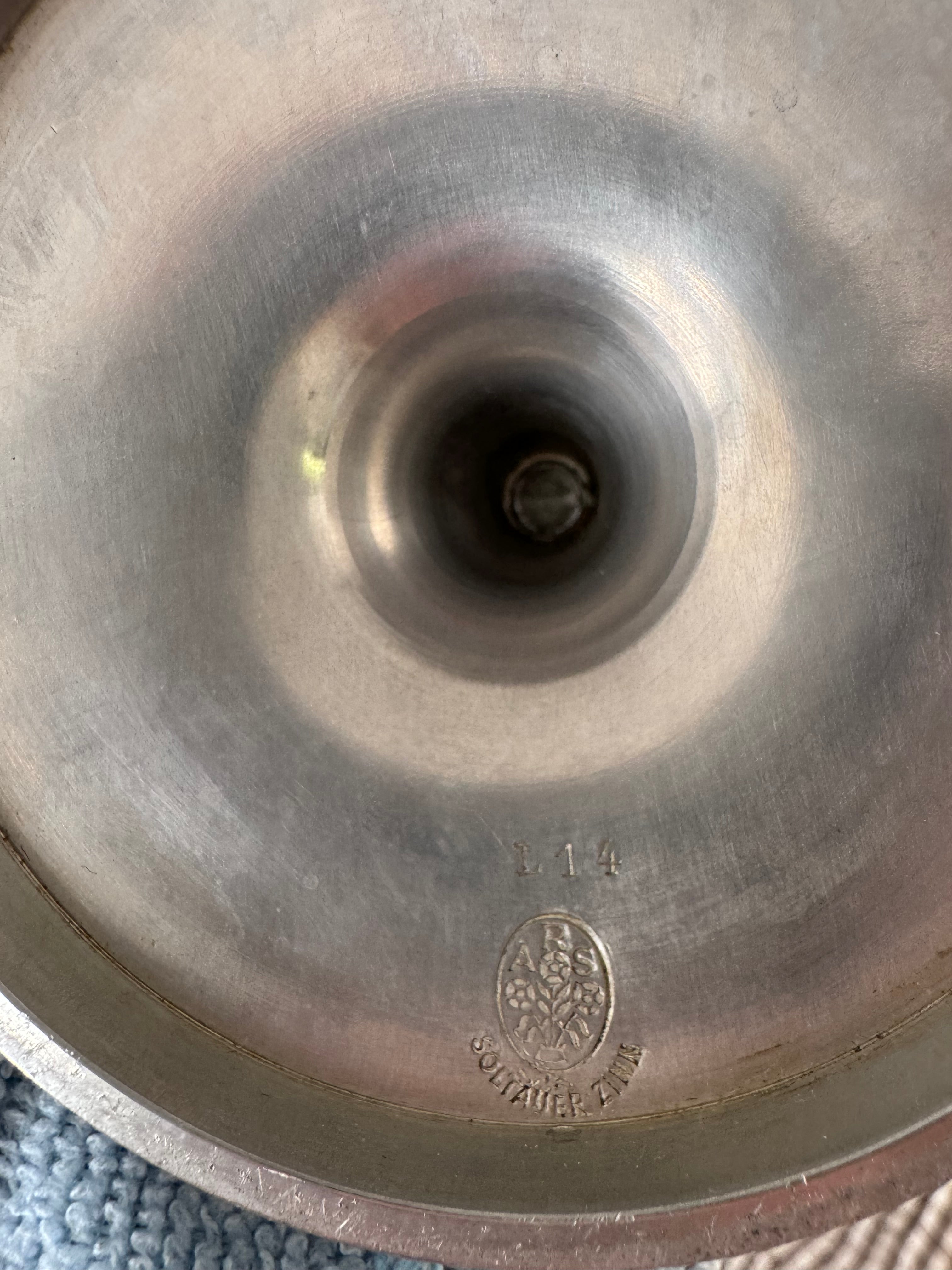 Vintage Bauhaus Zinn Kerzenhalter von Röders – 4-flammiger Designer Kerzenständer, Modernist Tin Candle Holder, German Mid Century Design