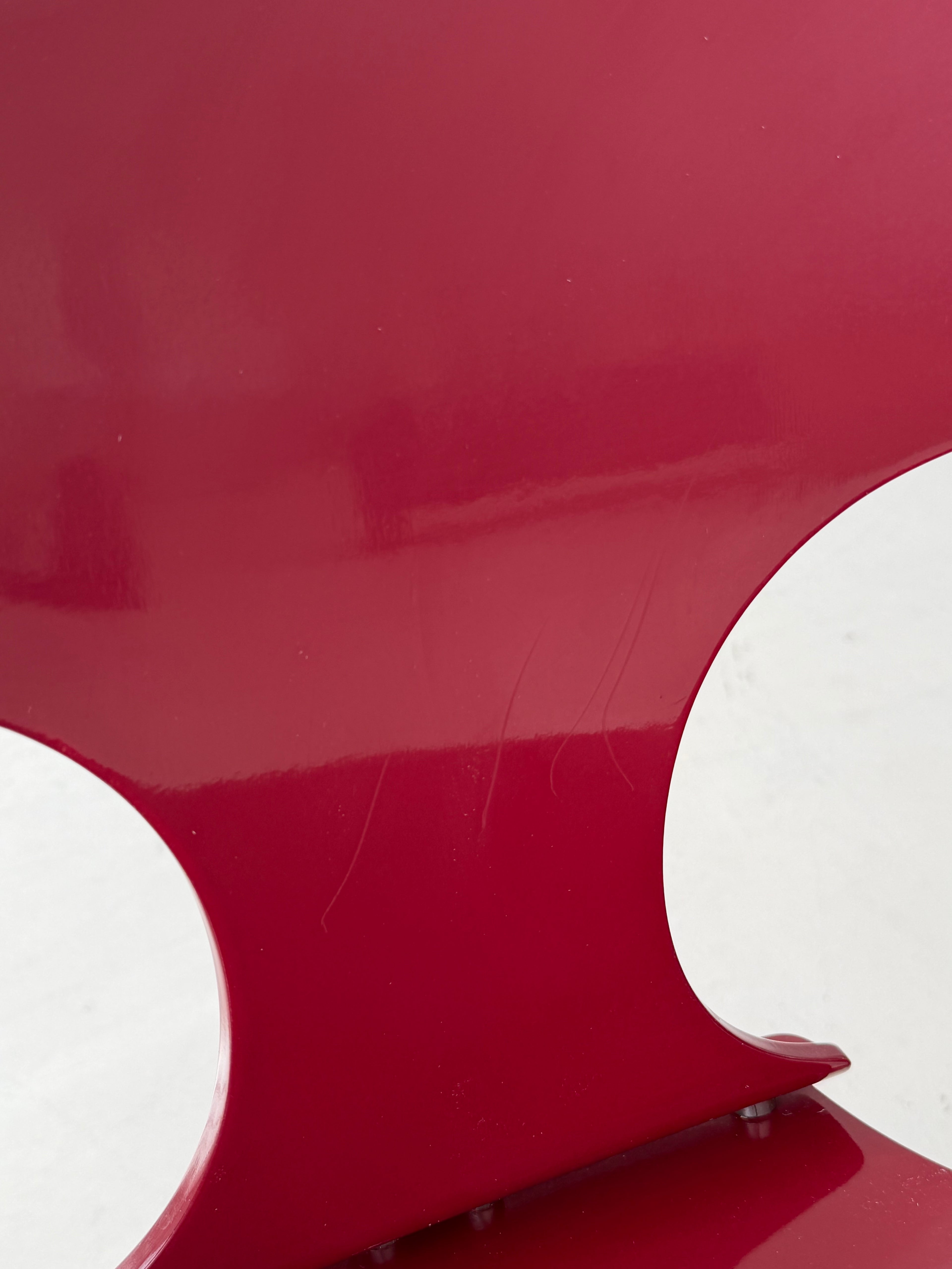 1 of 6 Augusto Savini for Pozzi “Pamplona” Dining Chairs, Rare Burgundy Red, Italian Mid-Century Modern, 1960s