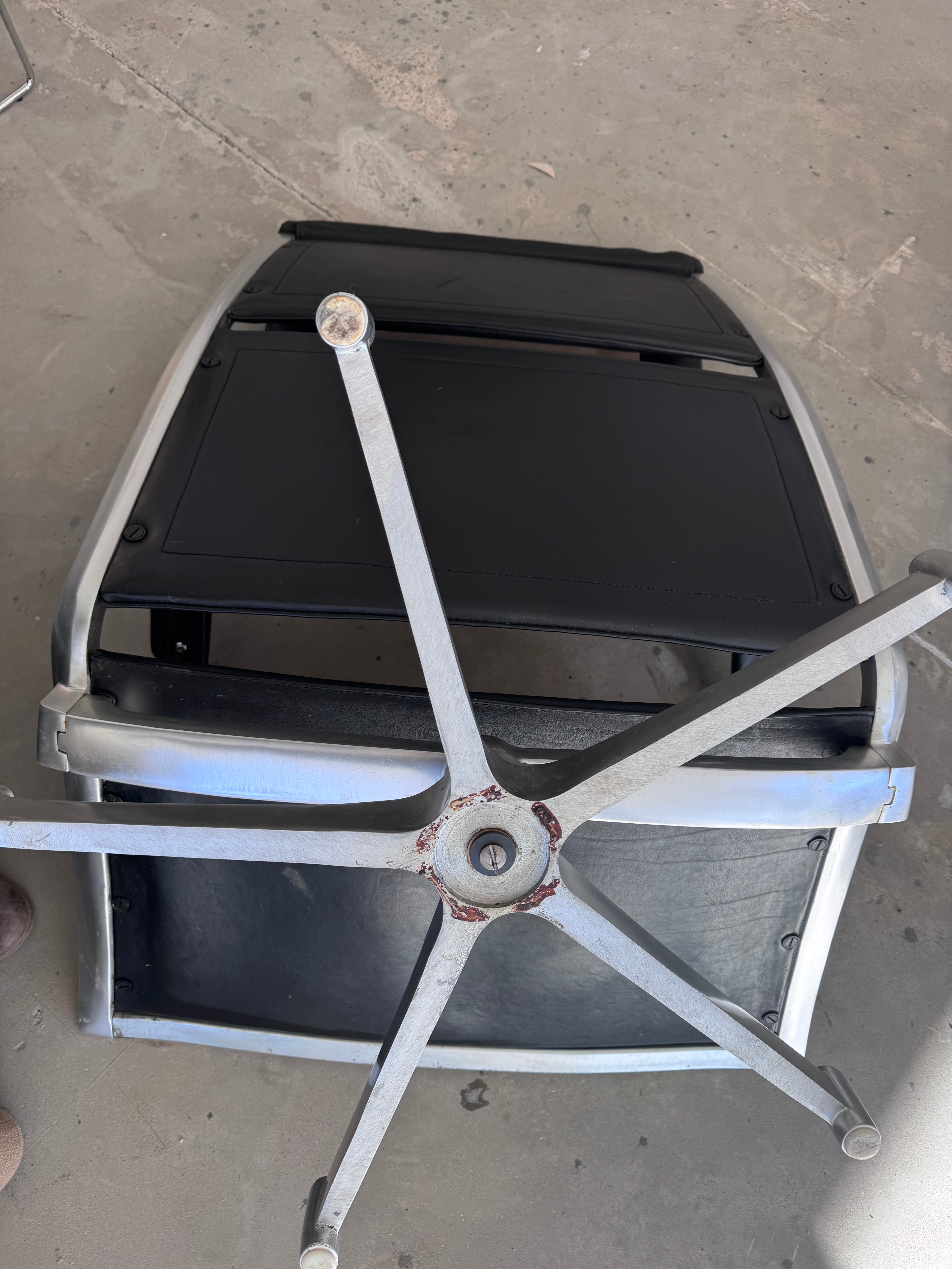 Jørgen Kastholm Lounge Chair für Kill International, 1960er Jahre – Aluminium & schwarzes Leder, Mid-Century Modern