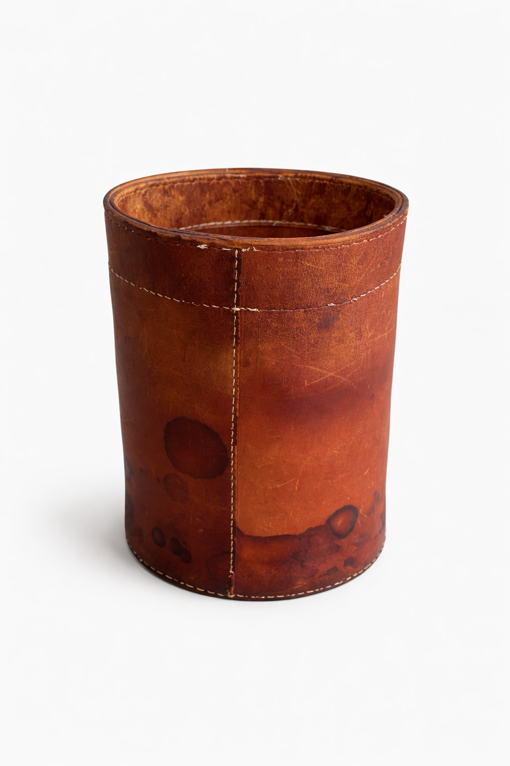 Vintage Leder Papierkorb von Torben Ørskov & Co Dänemark 1960er – Mid Century Danish Design Sattelleder Waste Bin