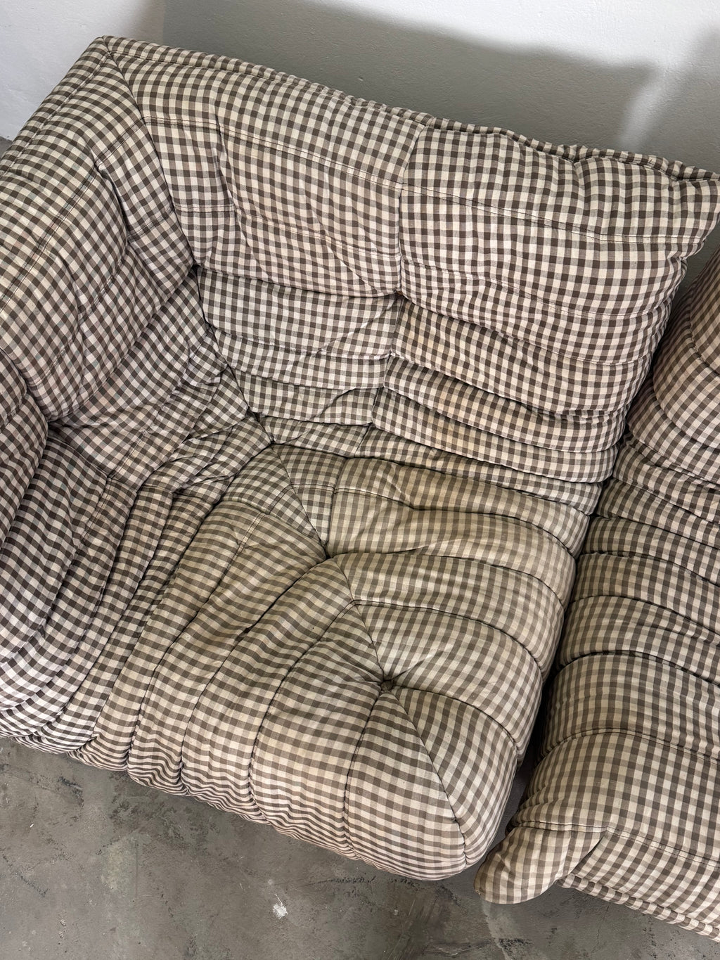 Vintage Ligne Roset Togo Eckelement + Sessel – Originalbezug, Michel Ducaroy Design, 70er/80er Jahre