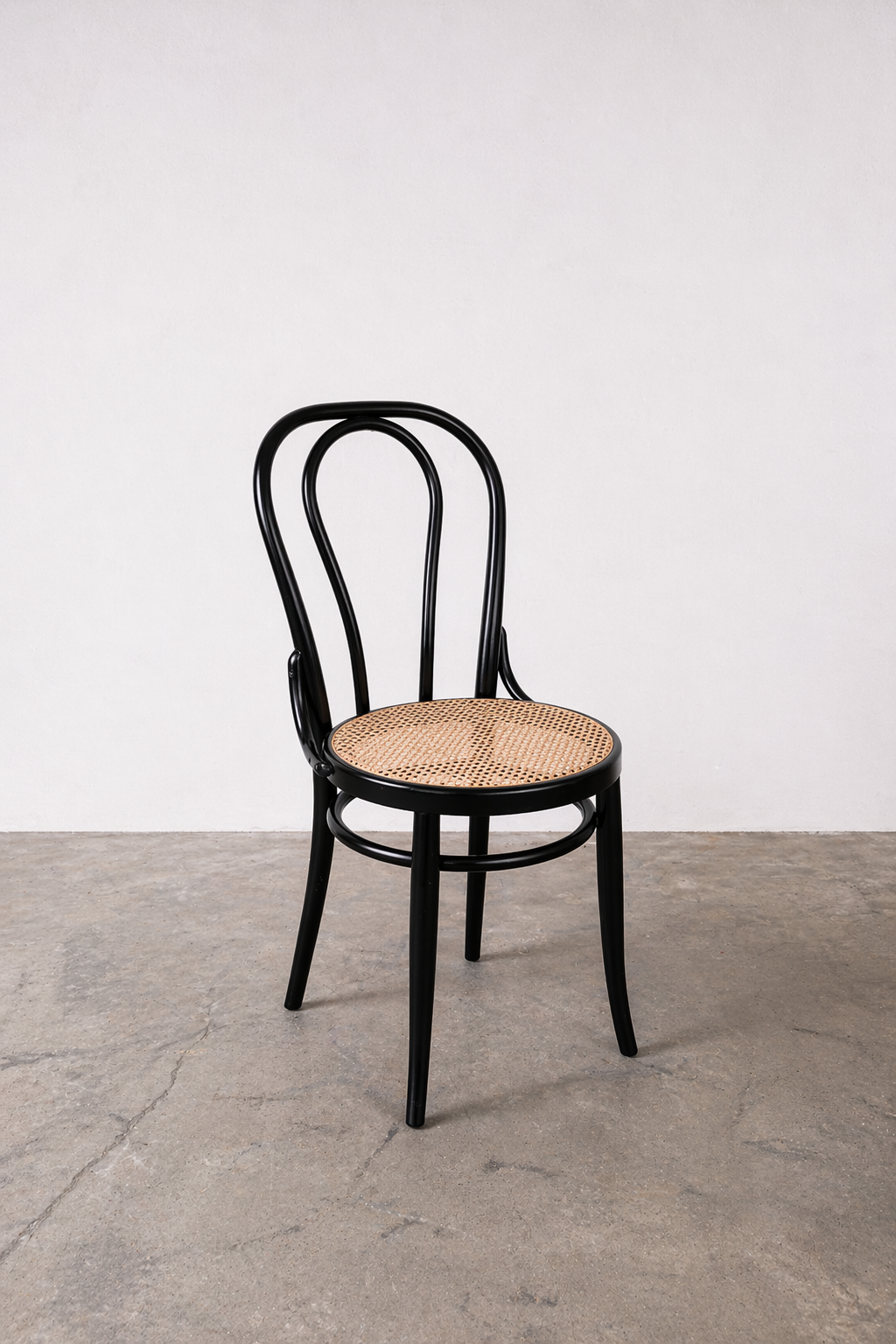 Thonet Nr. 18 Stuhl aus Buchenholz & Wiener Geflecht, 1960er – zugeschrieben Thonet / Herbatschek
