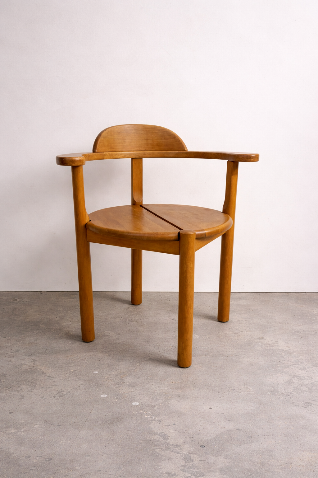 1/4 Dänischer Mid Century Esszimmerstuhl, 1960er Vintage Armlehnstuhl aus Erlenholz, Skandinavisches Design, Organische Form