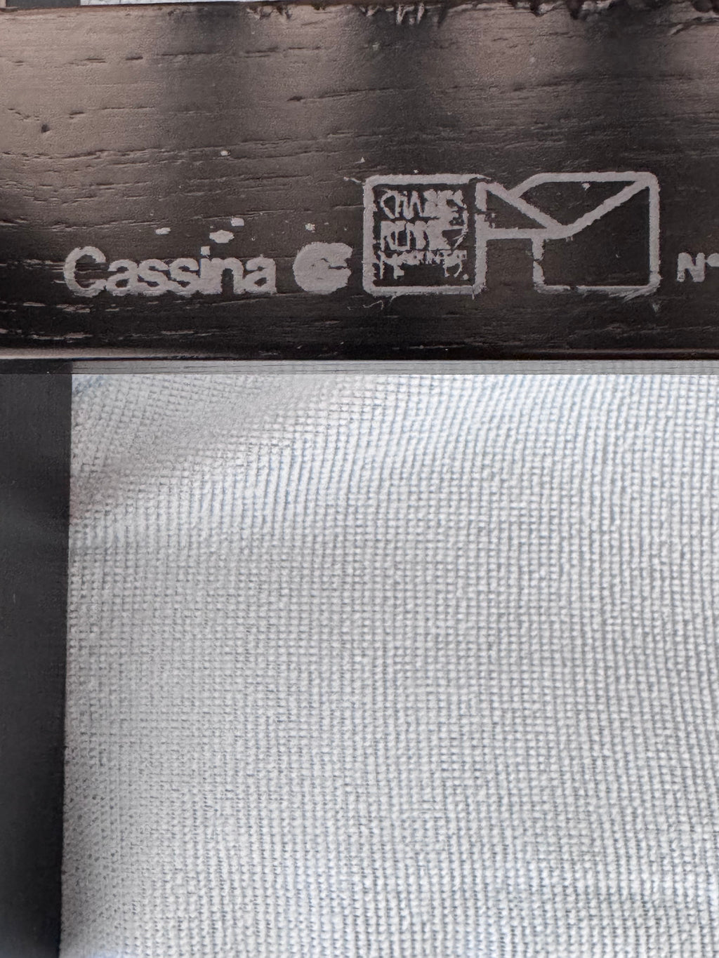 6 Vintage Mackintosh DS3 Dining Chairs for Cassina – Black Wood & Rush Seat – Postmodern Design Set