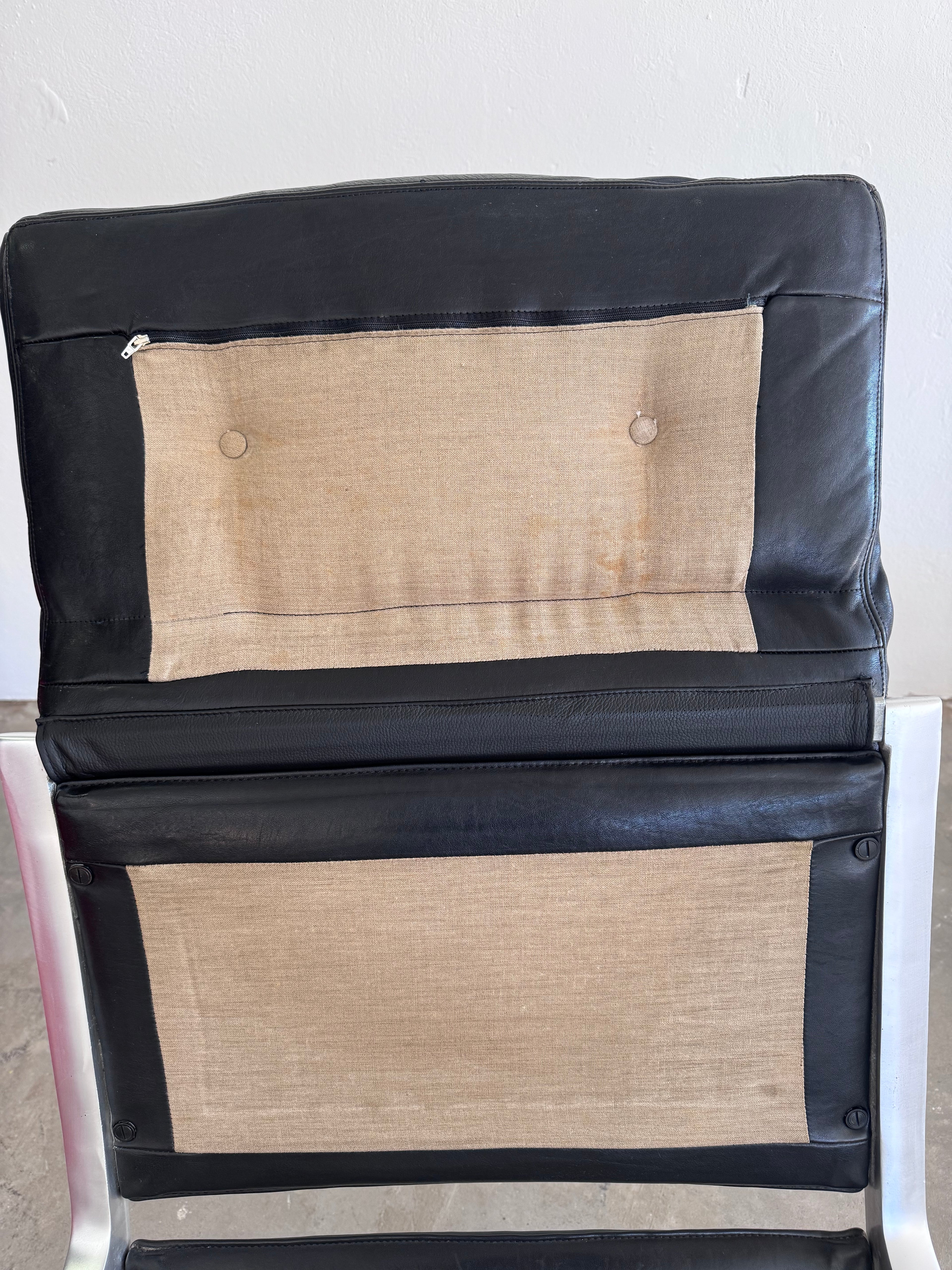 Jørgen Kastholm Lounge Chair für Kill International, 1960er Jahre – Aluminium & schwarzes Leder, Mid-Century Modern