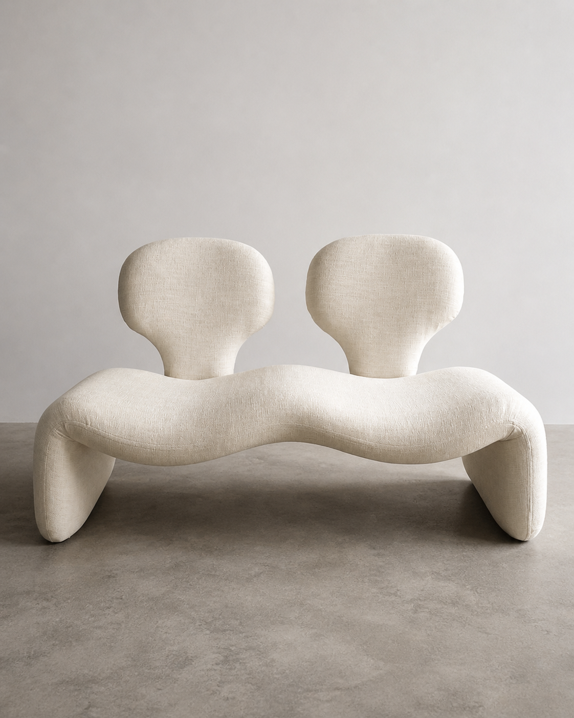 Djinn 2-Sitzer Sofa in Creme Bouclé von Olivier Mourgue für Airborne, 1970er