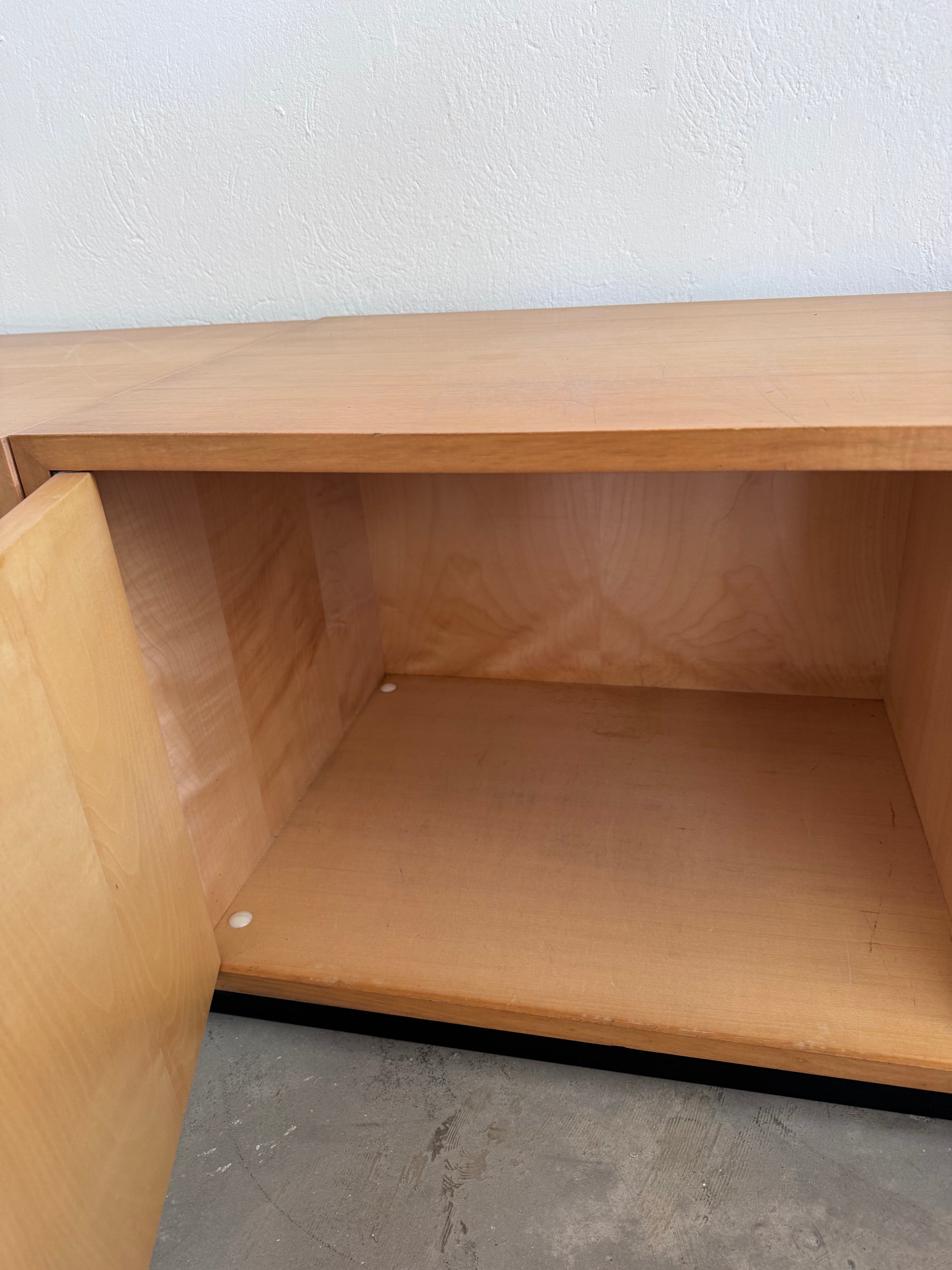 Vintage WK Möbel Sideboard 1960er – Extra langes Mid Century Lowboard 330 cm, Modulares Ahornfurnier Sideboard, German Design Cabinet