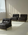 1/5 Vintage Amanta Lounge Chair by Mario Bellini for C&B Italia, Original Leather & Fiberglass, 1970s Italian Design