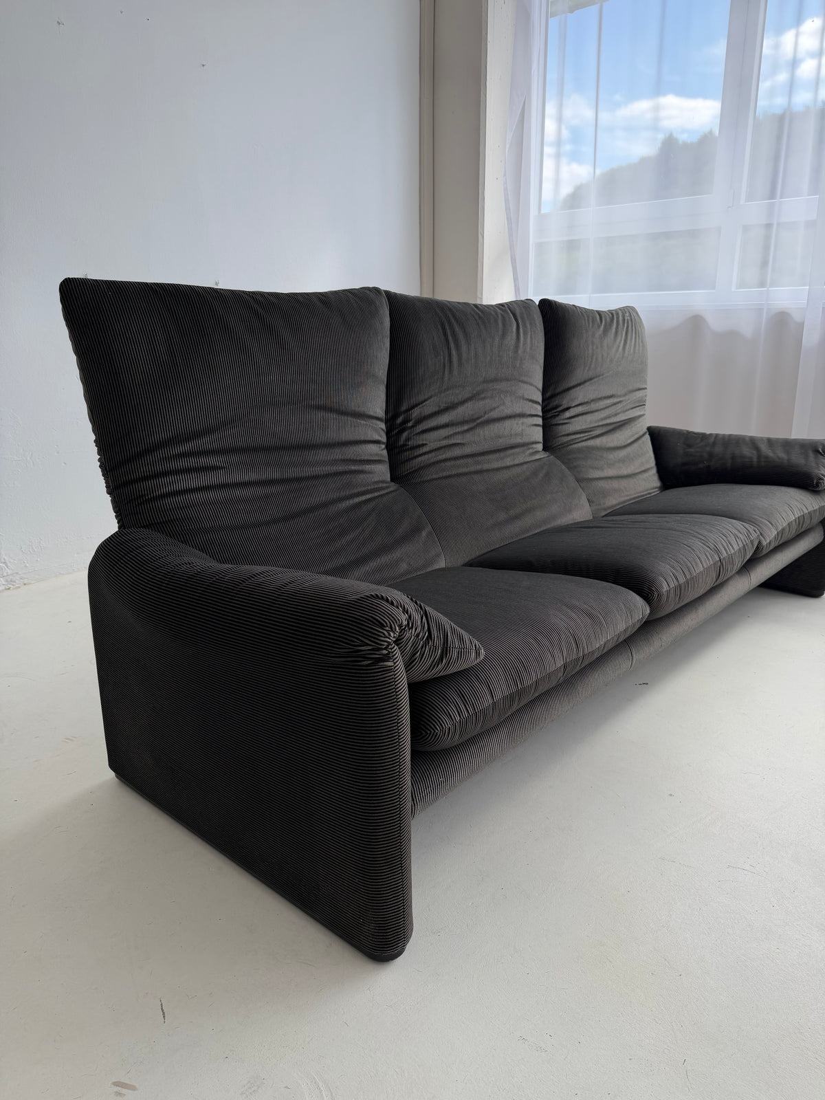 1970s Maralunga Three-Seater Sofa by Vico Magistretti for Cassina