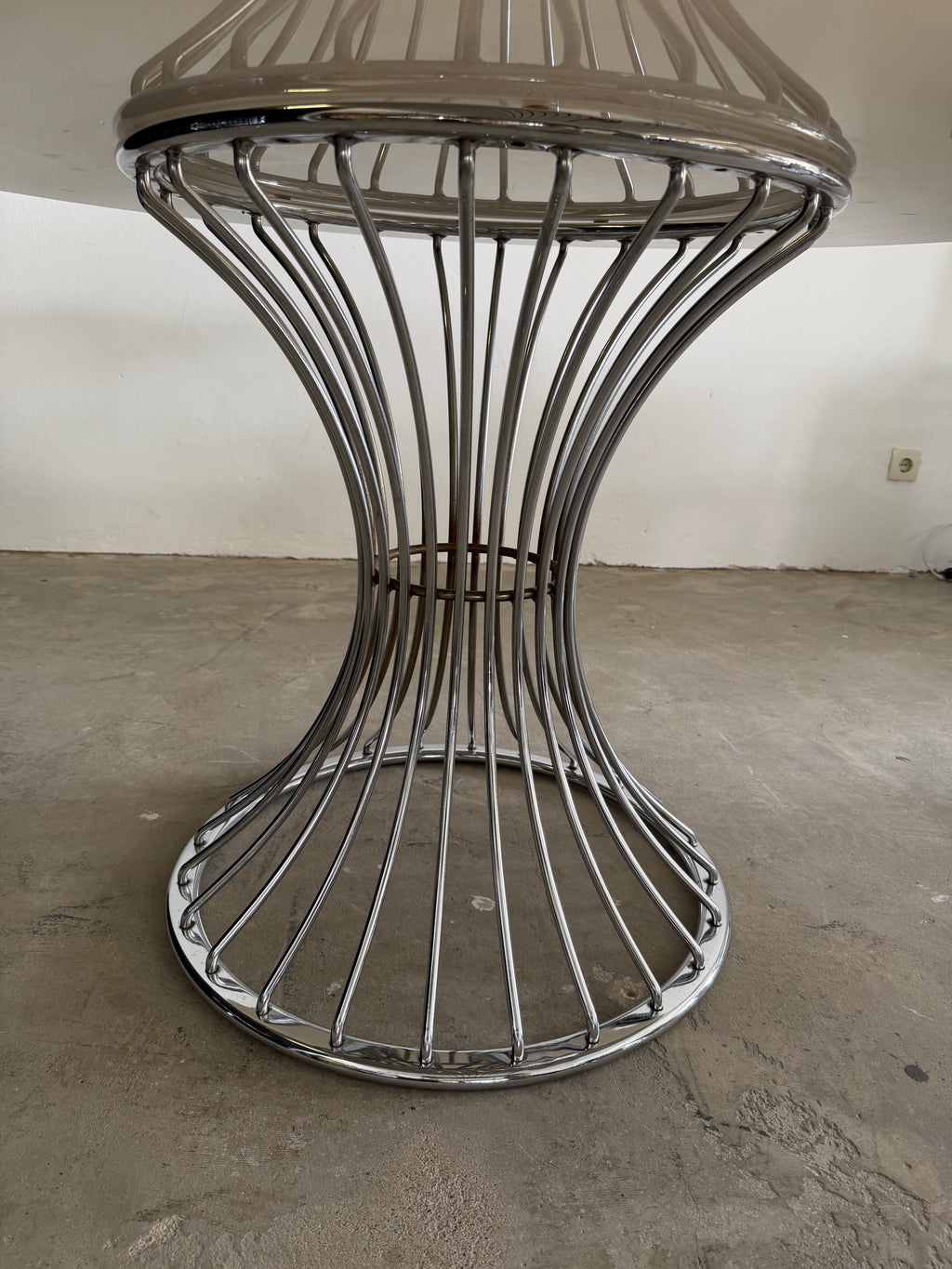 Gastone Rinaldi  Essgruppe | 4 Rima Freischwinger + Rauchglas Tisch | Italien 1970er