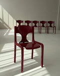 1 of 6 Augusto Savini for Pozzi “Pamplona” Dining Chairs, Rare Burgundy Red, Italian Mid-Century Modern, 1960s