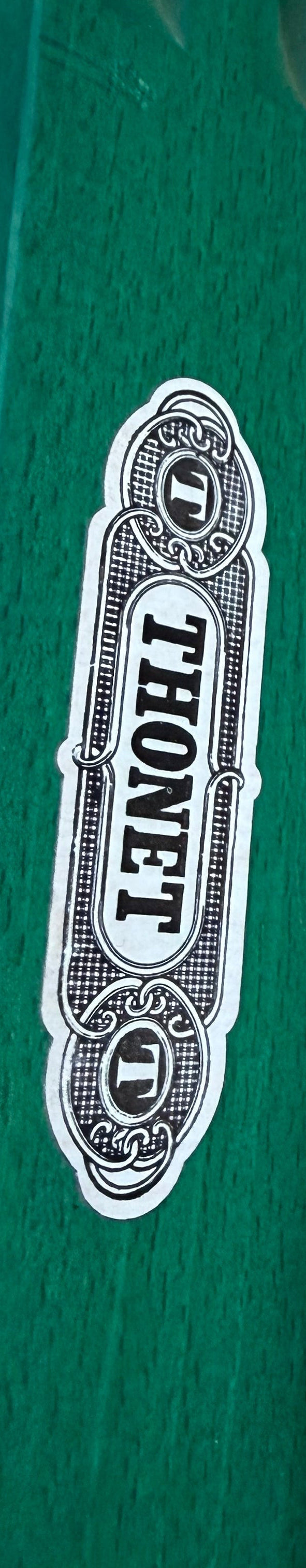 1/6 Vintage Thonet Stuhl in Dunkelgrün – Mid-Century Geflechtstuhl mit Bastgeflecht 70er