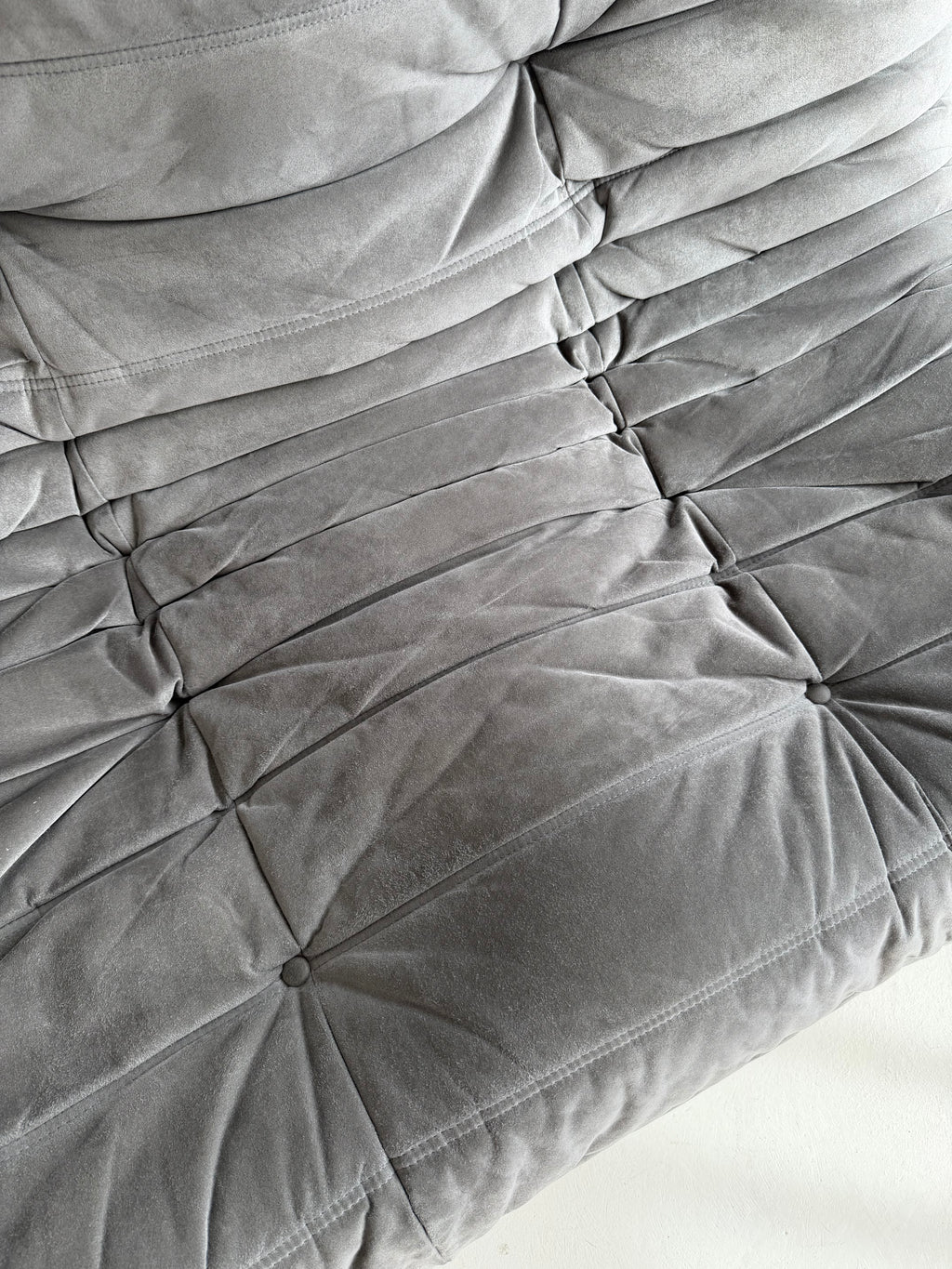 Ligne Roset Togo 2-Seater Sofa in Grey Alcantara, Michel Ducaroy, 2002