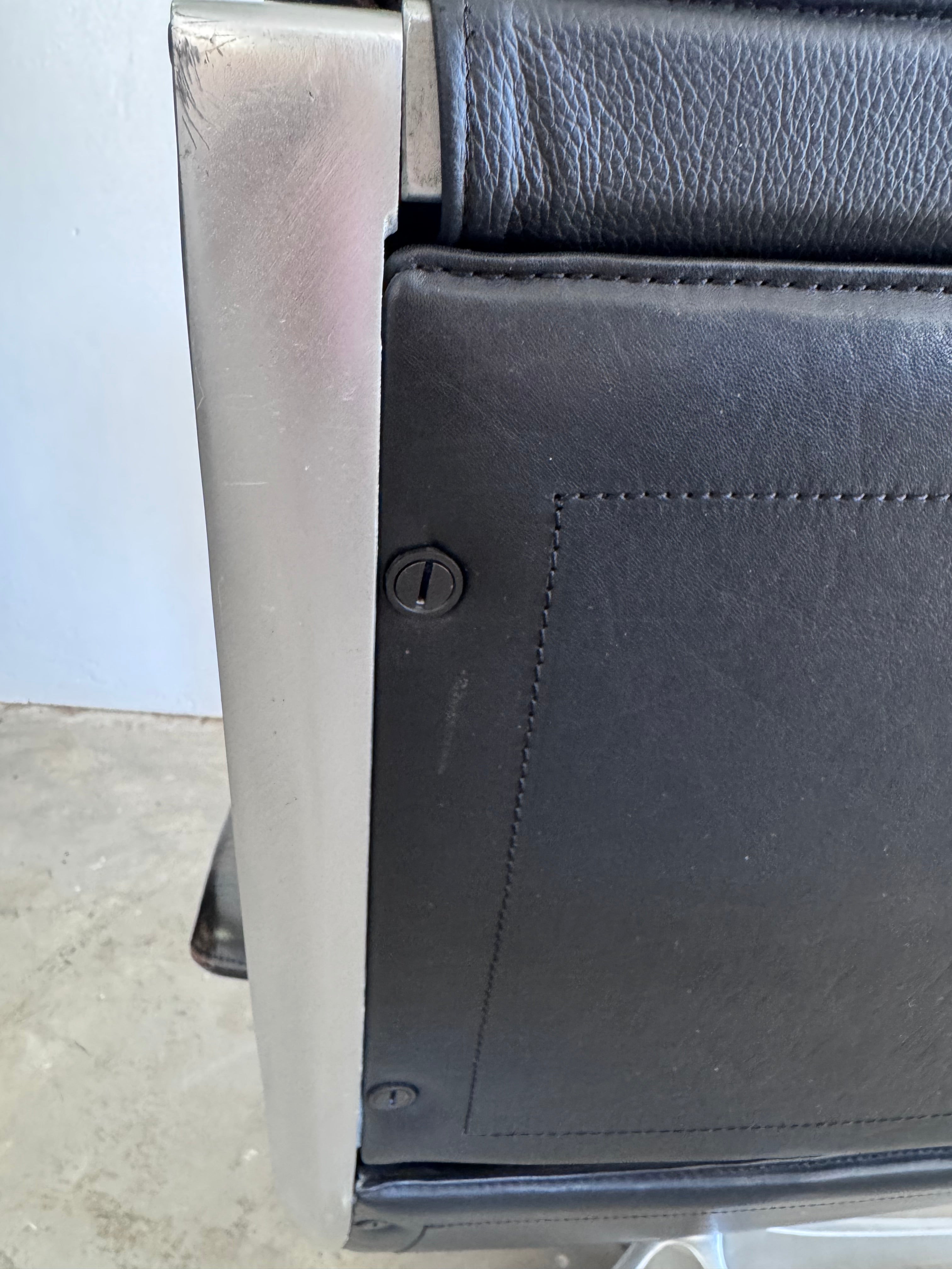 Jørgen Kastholm Lounge Chair für Kill International, 1960er Jahre – Aluminium & schwarzes Leder, Mid-Century Modern