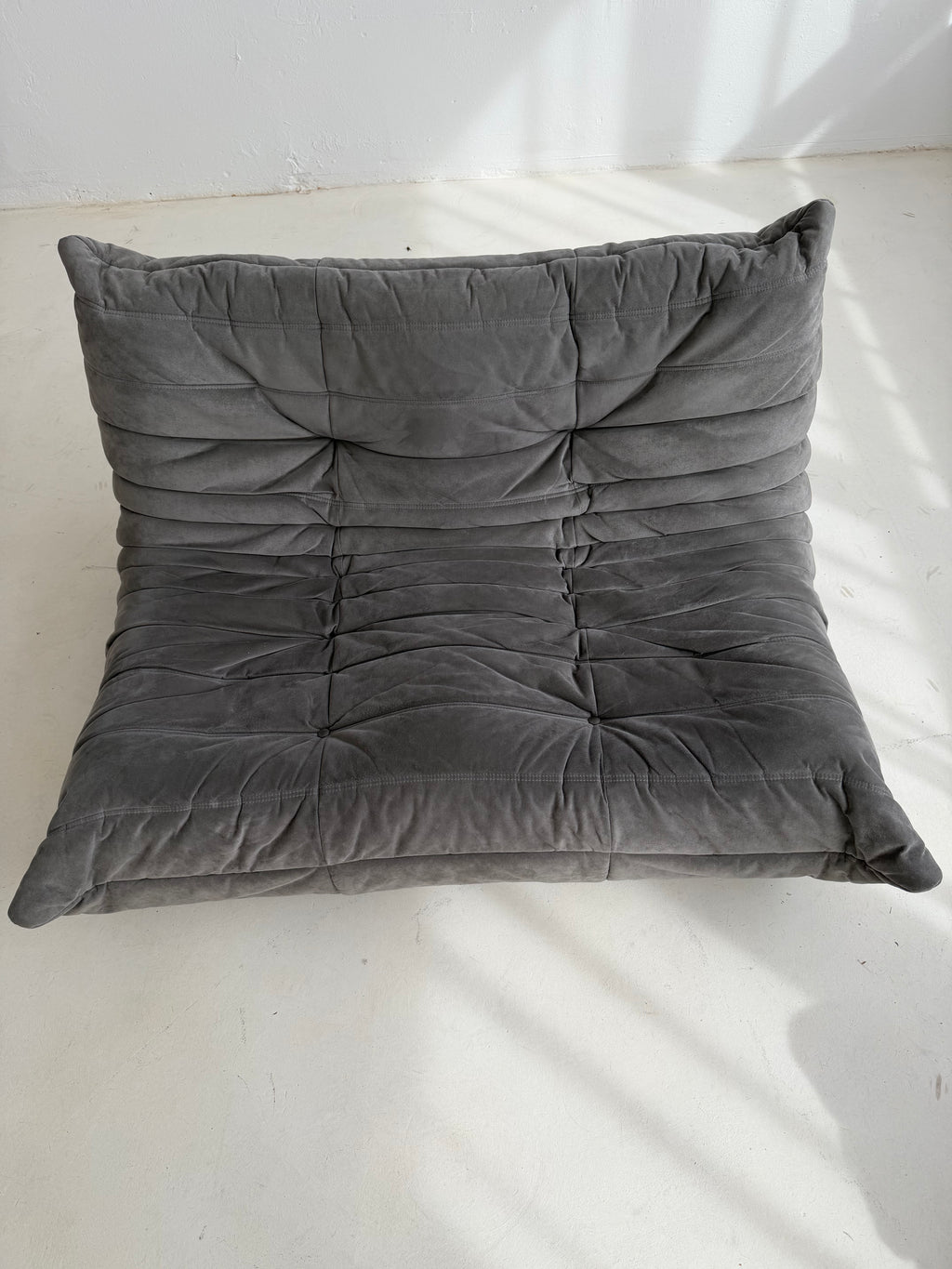 Ligne Roset Togo 2-Seater Sofa in Grey Alcantara, Michel Ducaroy, 2002