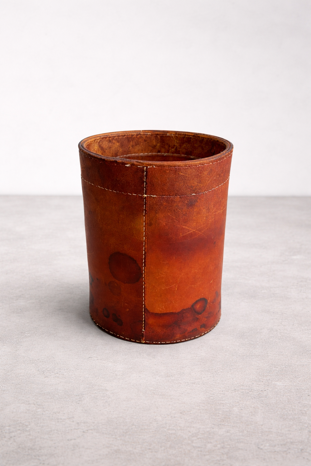 Vintage Leder Papierkorb von Torben Ørskov & Co Dänemark 1960er – Mid Century Danish Design Sattelleder Waste Bin