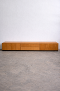 Vintage WK Möbel Sideboard 1960er – Extra langes Mid Century Lowboard 330 cm, Modulares Ahornfurnier Sideboard, German Design Cabinet