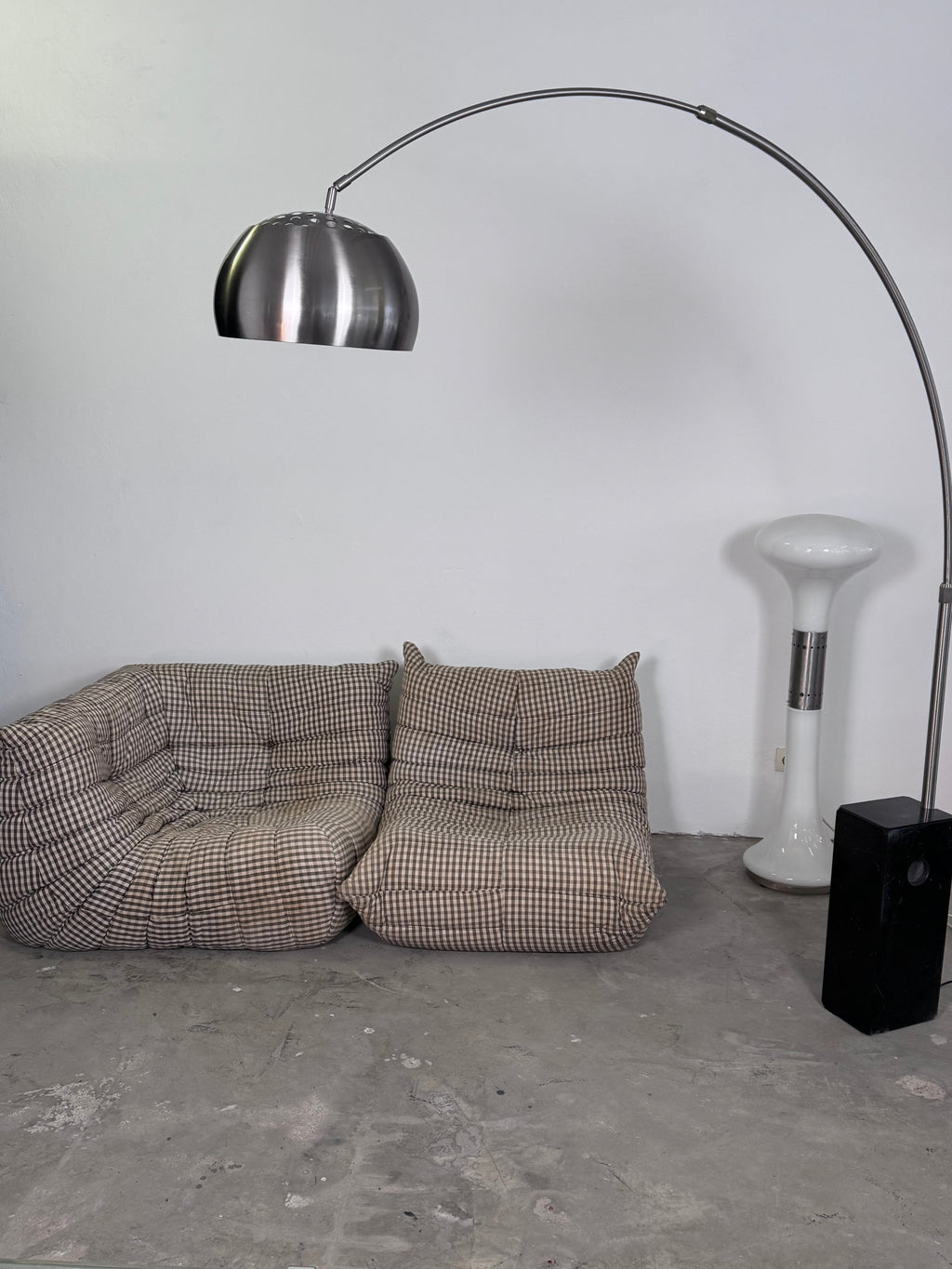Vintage Ligne Roset Togo Eckelement + Sessel – Originalbezug, Michel Ducaroy Design, 70er/80er Jahre