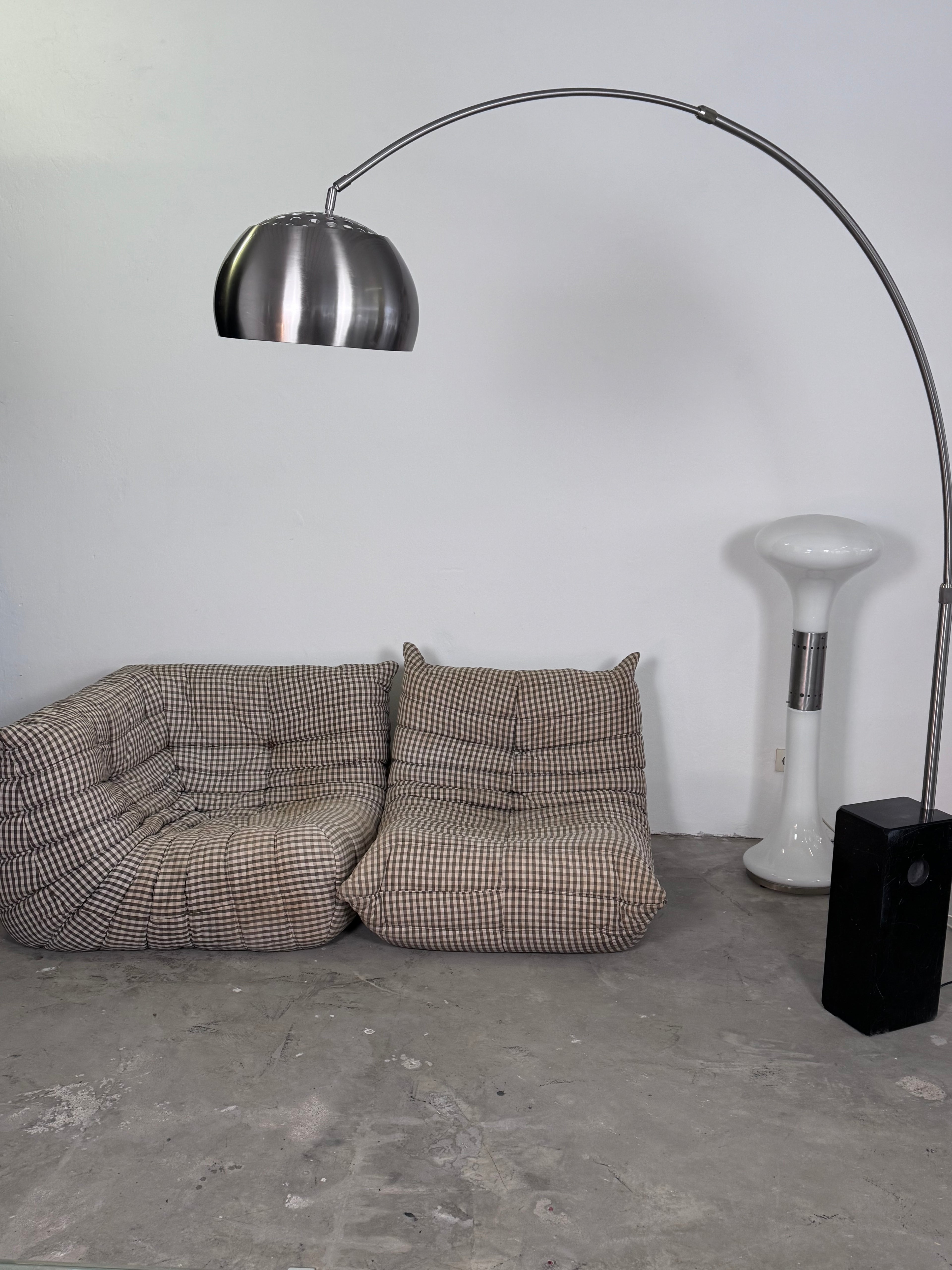 Vintage Ligne Roset Togo Eckelement + Sessel – Originalbezug, Michel Ducaroy Design, 70er/80er Jahre