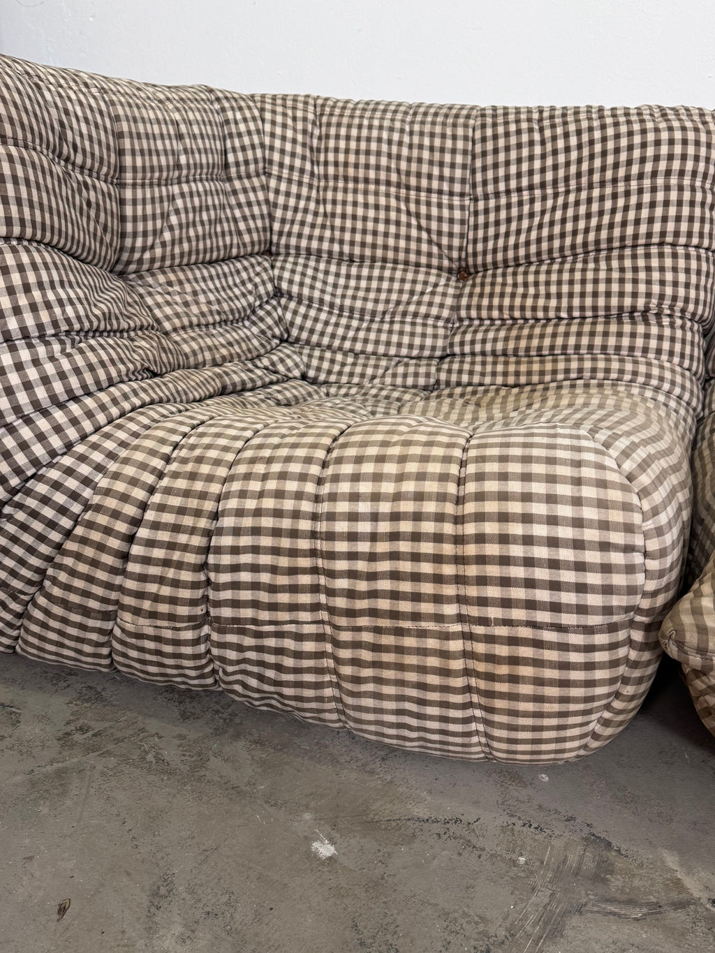Vintage Ligne Roset Togo Eckelement + Sessel – Originalbezug, Michel Ducaroy Design, 70er/80er Jahre