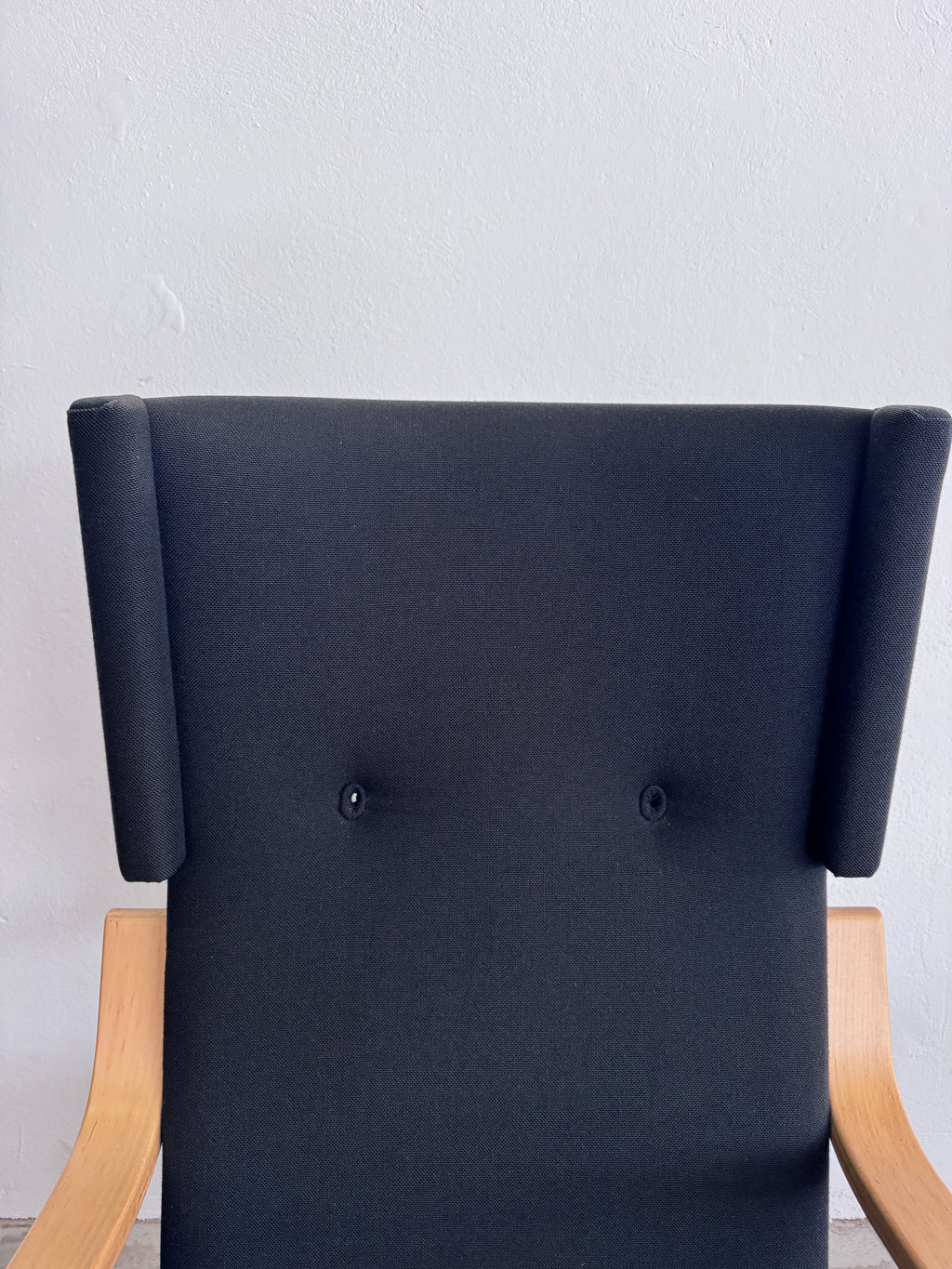 Alvar Aalto 36/401 Freischwinger Sessel für Artek, 1950er – Birke & schwarzer Stoff, Mid-Century Design