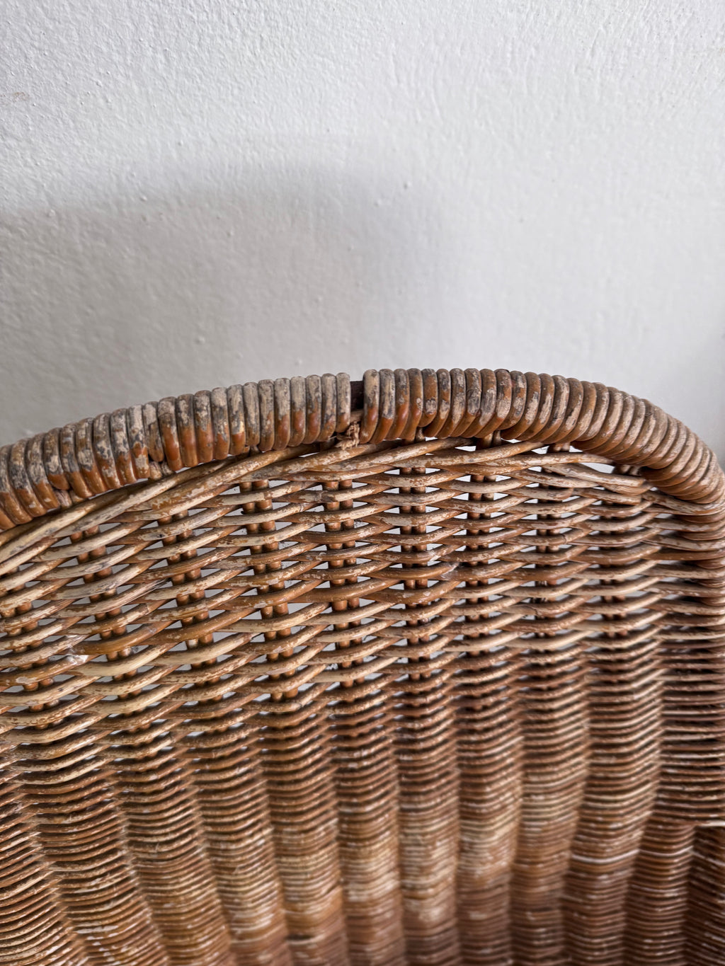 Gian Franco Legler Korbstuhl – Mid Century Rattan Esszimmerstuhl, Italien 1950er/60er, Stahlgestell