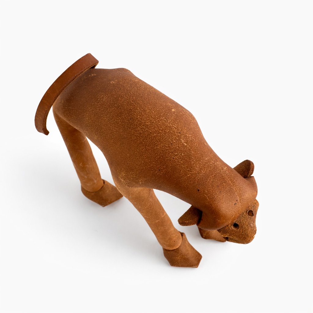 DERU Germany Leder Affe – Handgefertigte Lederfigur aus den 1960er Jahren, Mid Century Dekoration