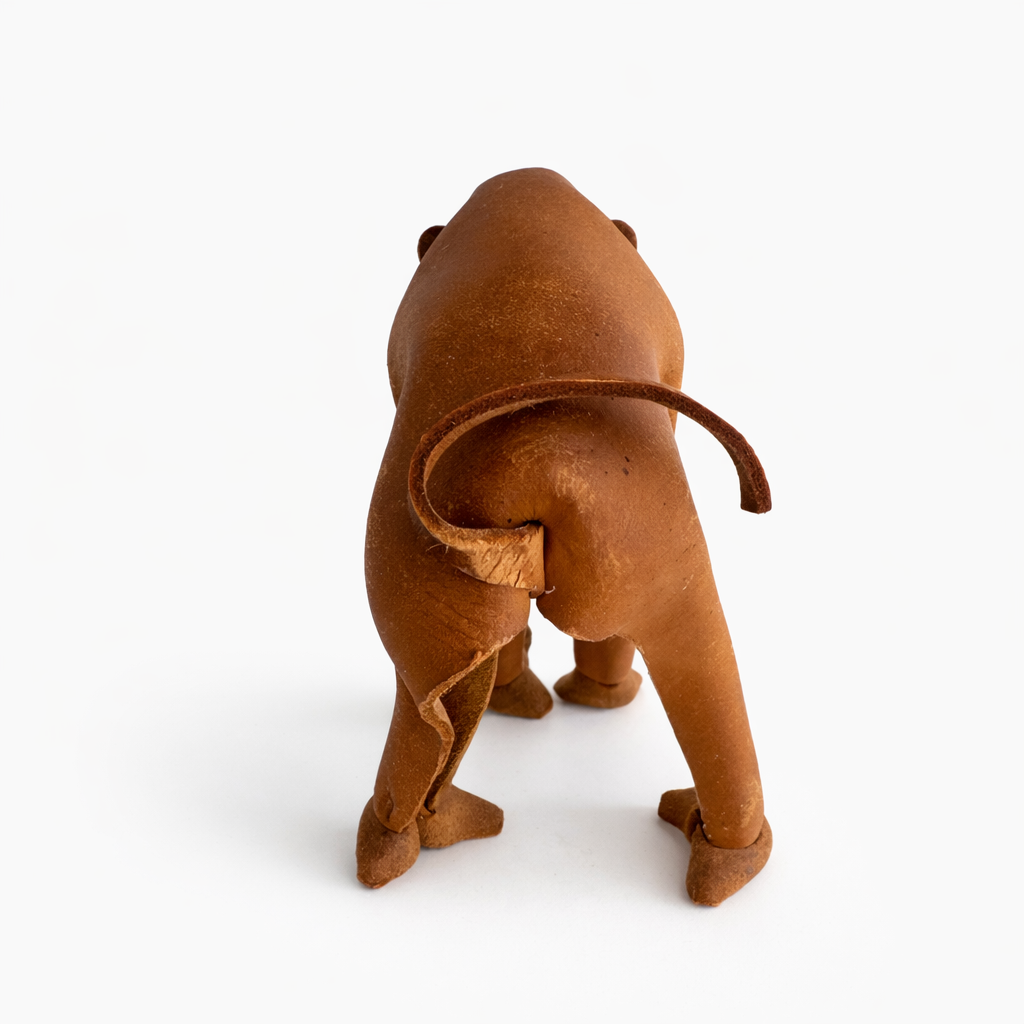 DERU Germany Leder Affe – Handgefertigte Lederfigur aus den 1960er Jahren, Mid Century Dekoration