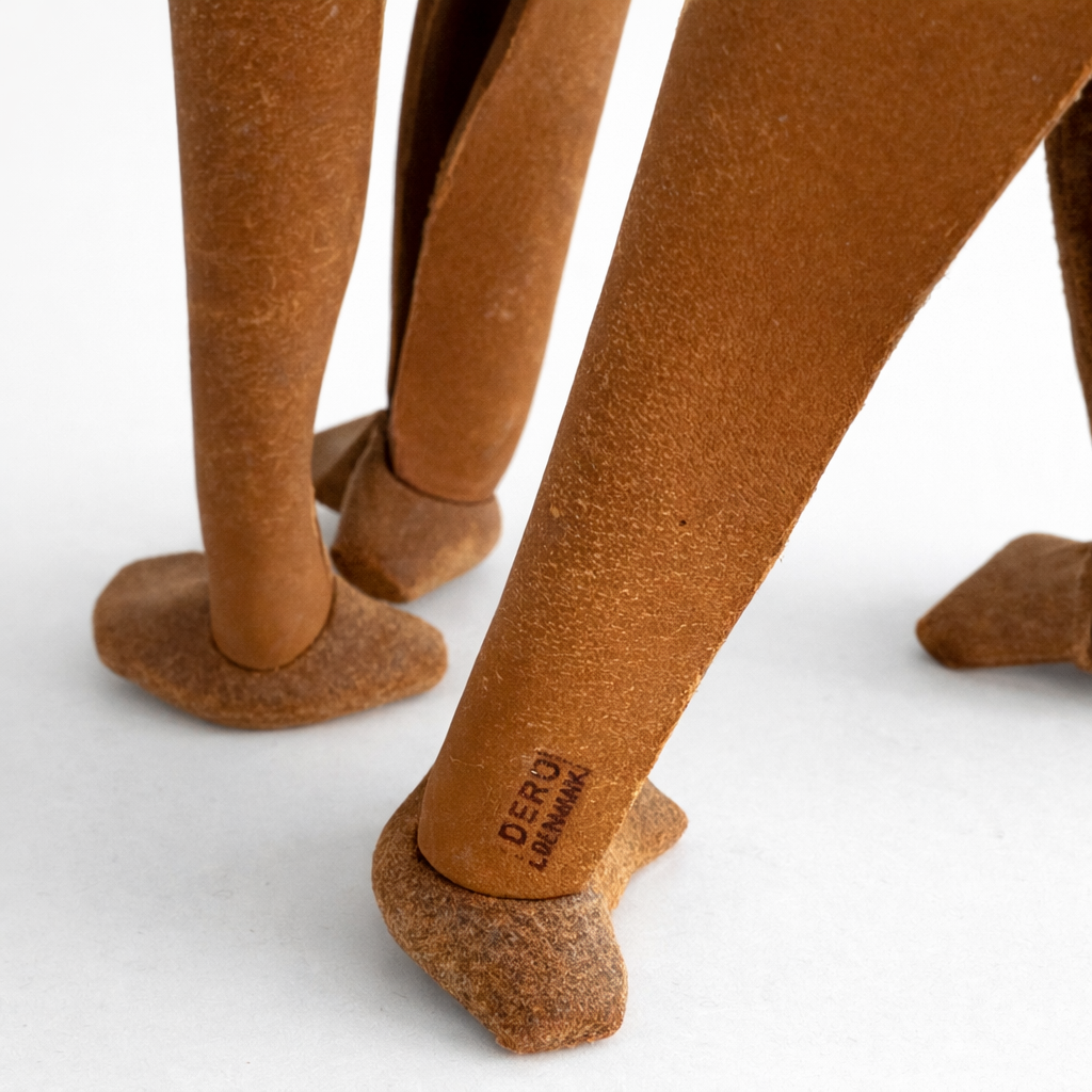 DERU Germany Leder Affe – Handgefertigte Lederfigur aus den 1960er Jahren, Mid Century Dekoration