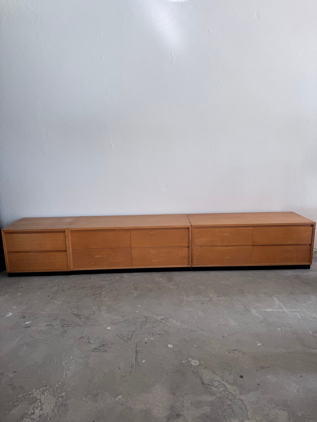 Vintage WK Möbel Sideboard 1960er – Mid Century Lowboard aus Ahornfurnier, Modulare Kommode, German Modernist Cabinet