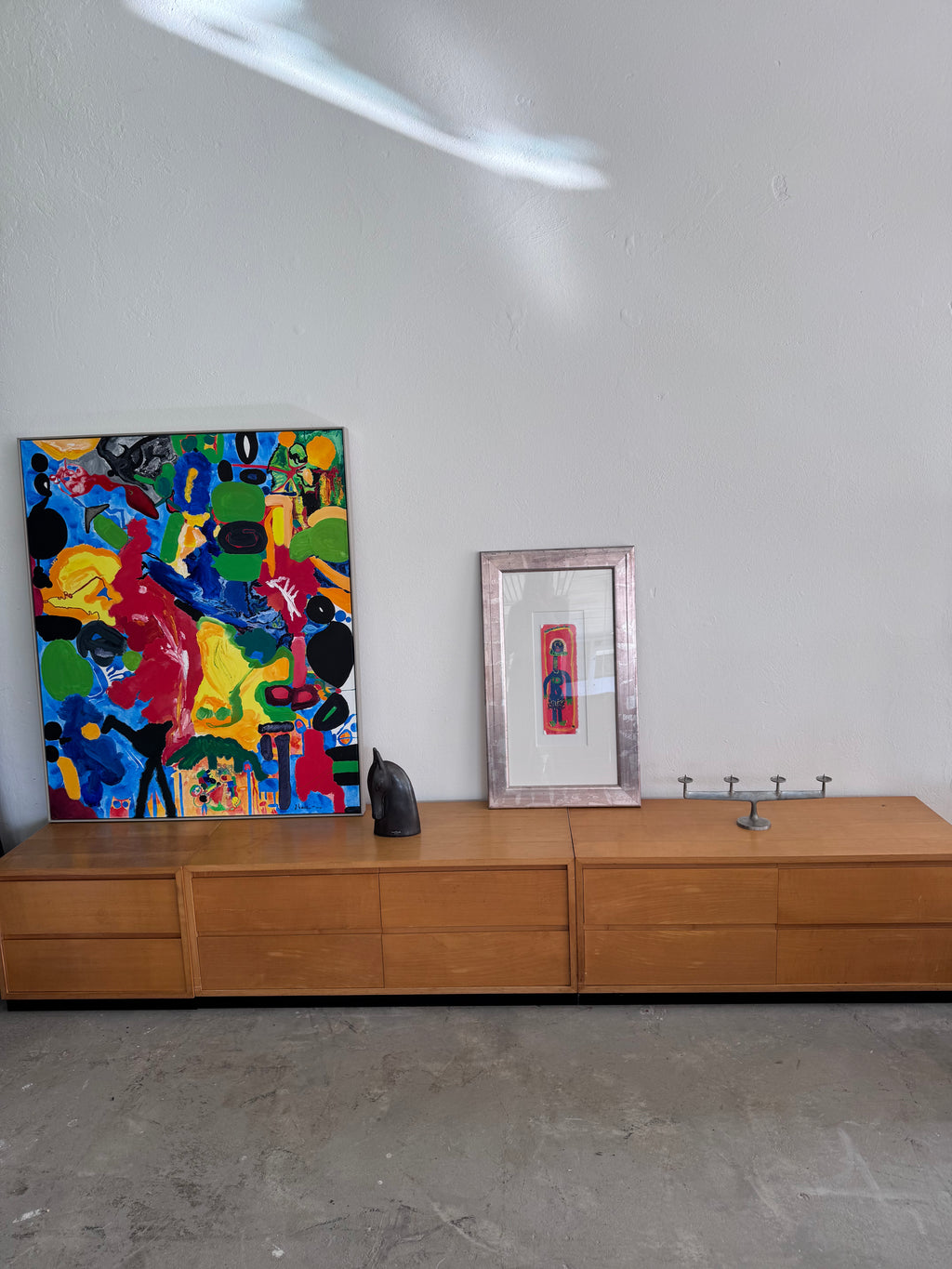 Vintage WK Möbel Sideboard 1960er – Mid Century Lowboard aus Ahornfurnier, Modulare Kommode, German Modernist Cabinet