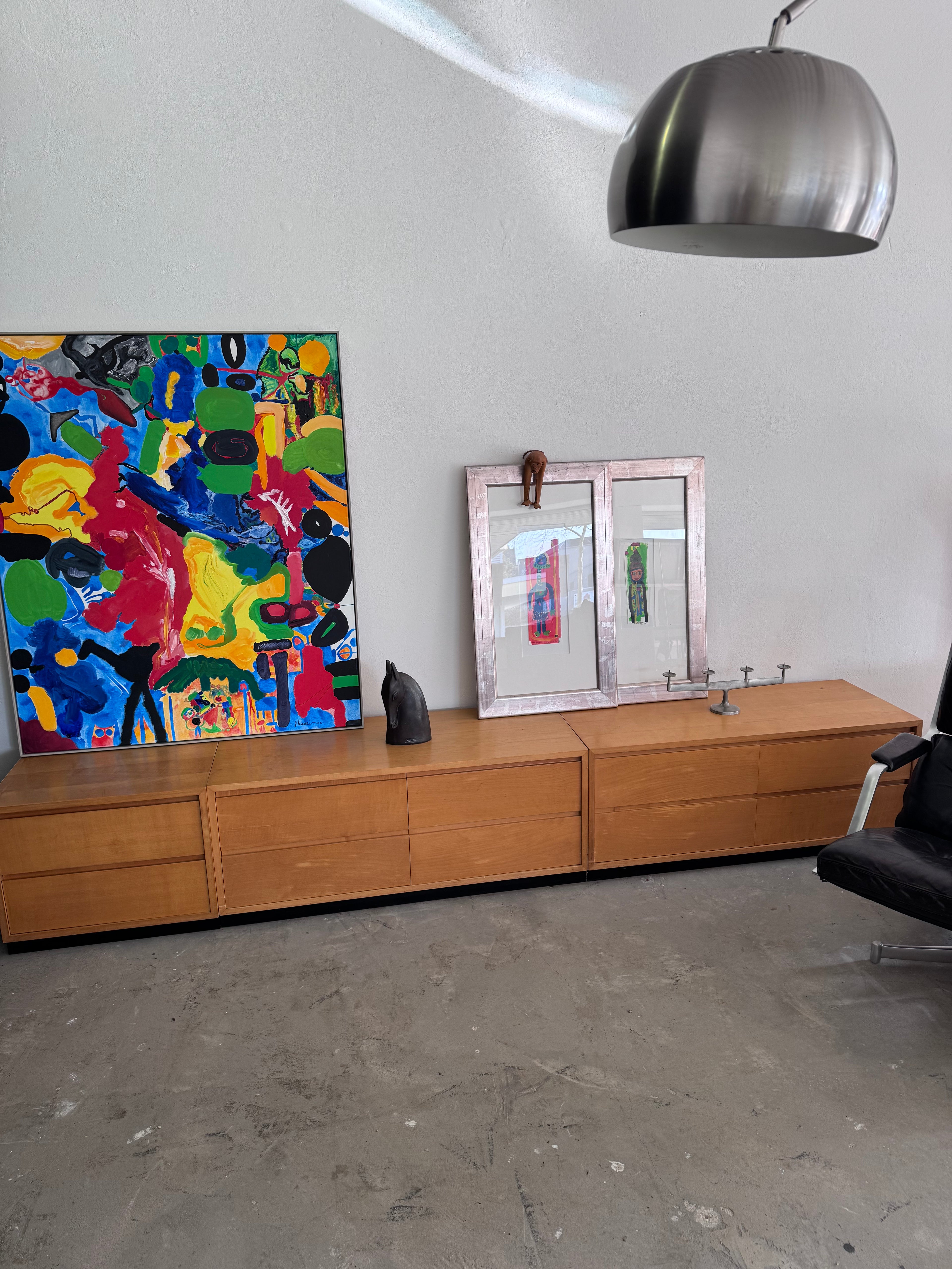 Vintage WK Möbel Sideboard 1960er – Mid Century Lowboard aus Ahornfurnier, Modulare Kommode, German Modernist Cabinet