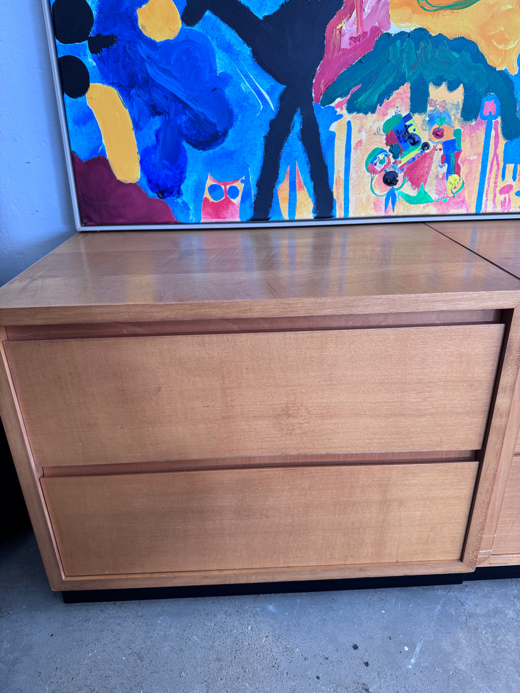 Vintage WK Möbel Sideboard 1960er – Mid Century Lowboard aus Ahornfurnier, Modulare Kommode, German Modernist Cabinet
