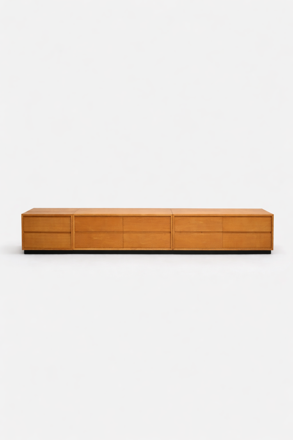 Vintage WK Möbel Sideboard 1960er – Mid Century Lowboard aus Ahornfurnier, Modulare Kommode, German Modernist Cabinet