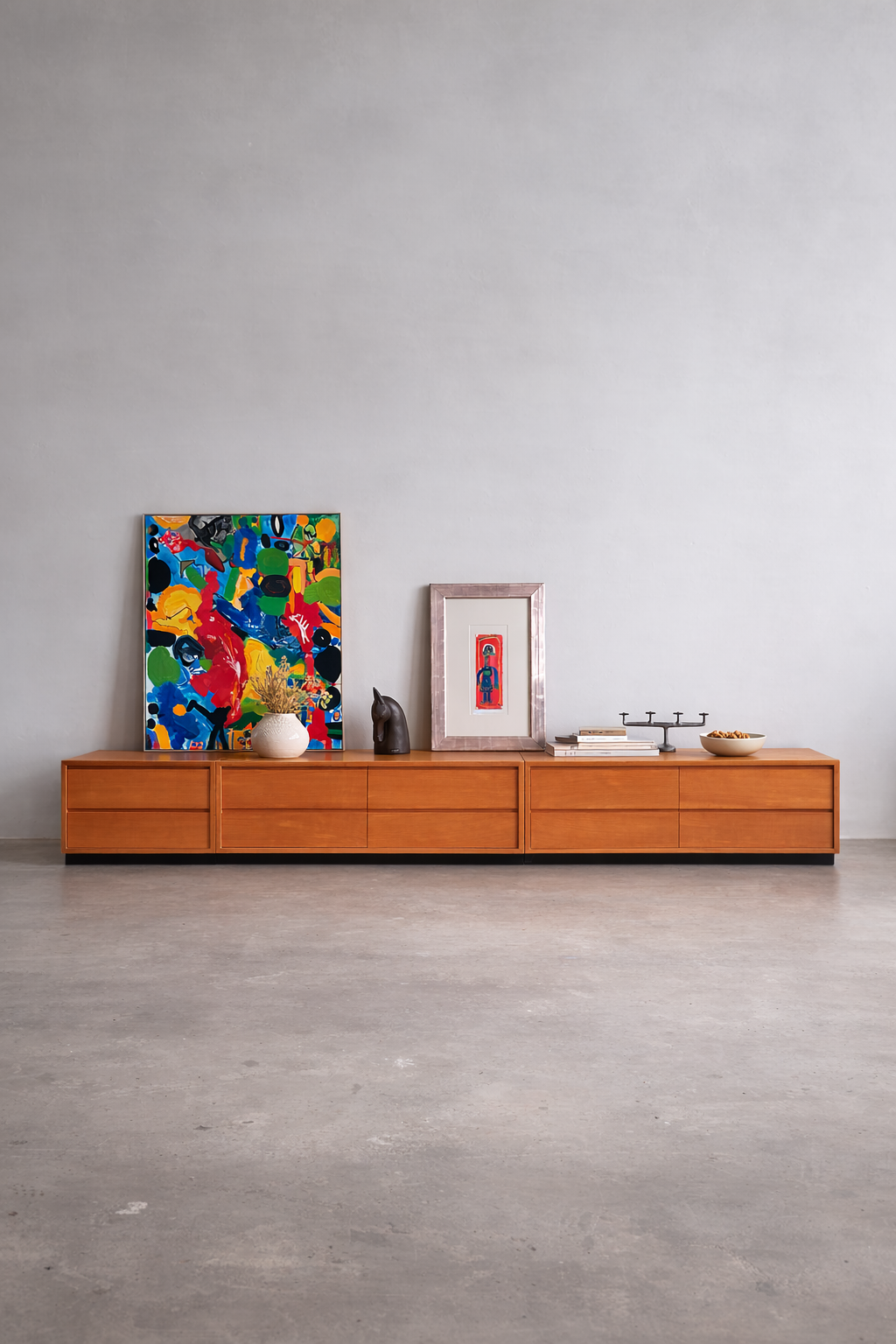 Vintage WK Möbel Sideboard 1960er – Mid Century Lowboard aus Ahornfurnier, Modulare Kommode, German Modernist Cabinet