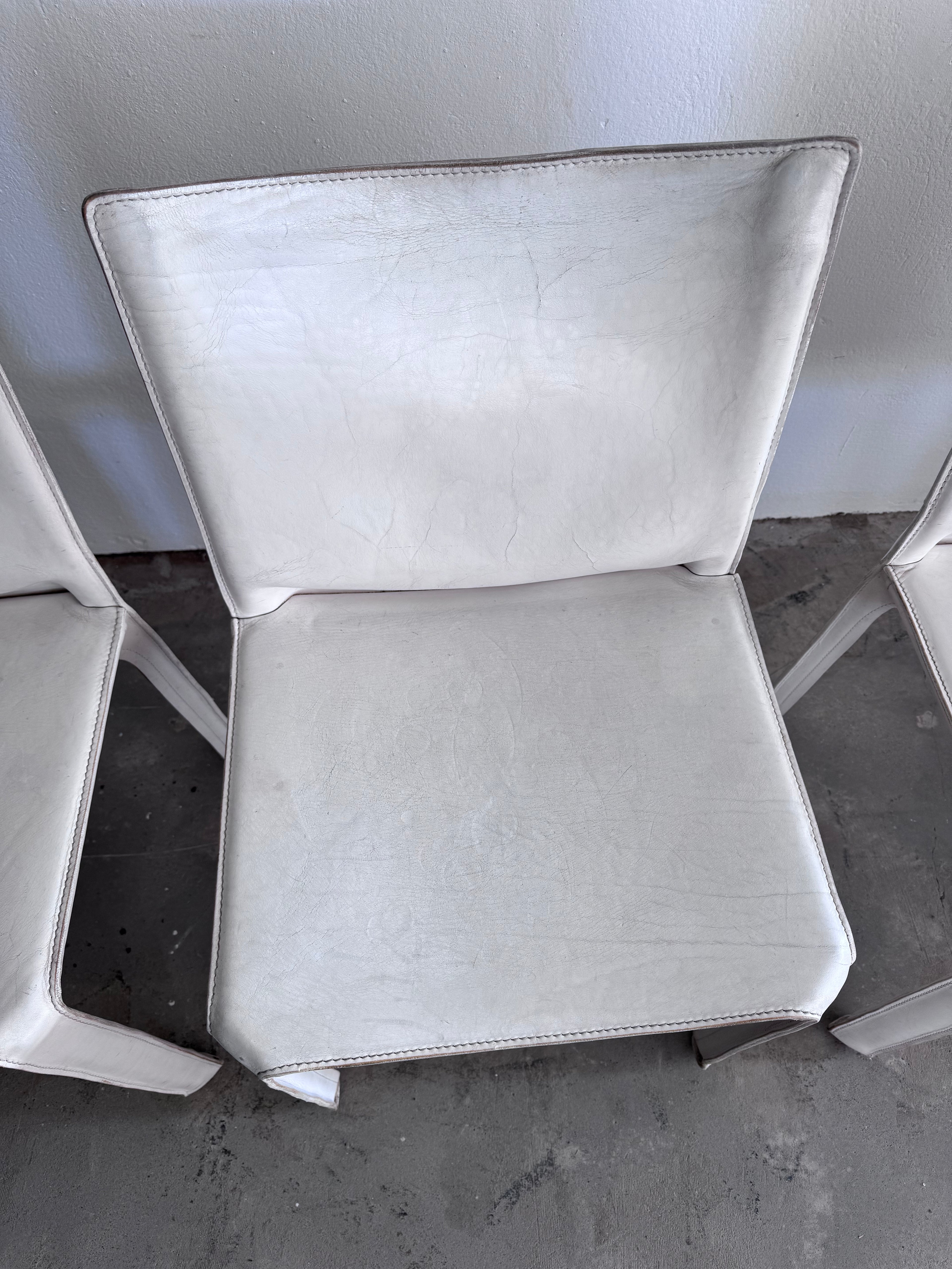 Mario Bellini CAB 412 Stuhl für Cassina | Weißes Leder | 1990er Vintage Designklassiker | Einzelverkauf (6 verfügbar)