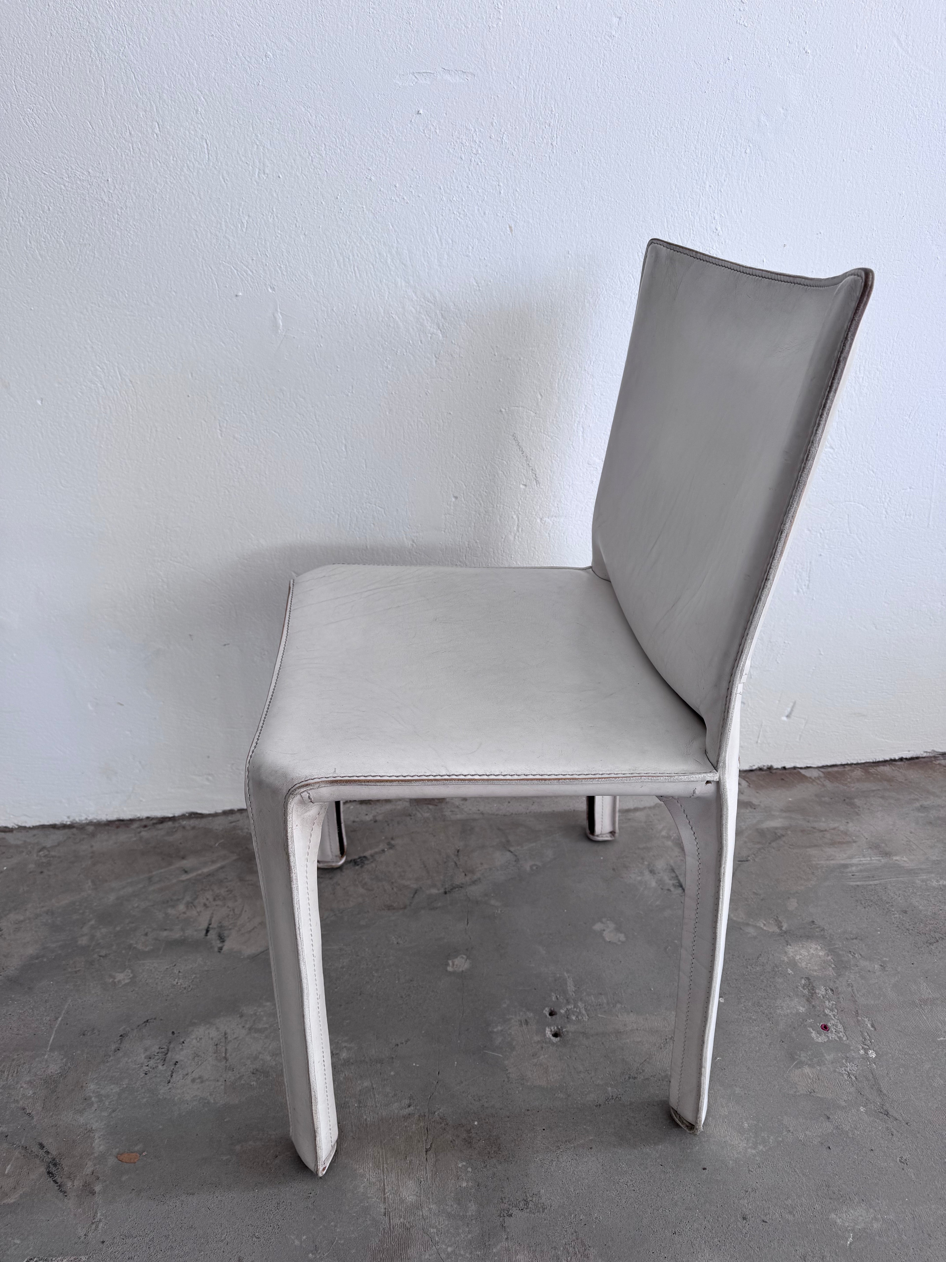 Mario Bellini CAB 412 Stuhl für Cassina | Weißes Leder | 1990er Vintage Designklassiker | Einzelverkauf (6 verfügbar)