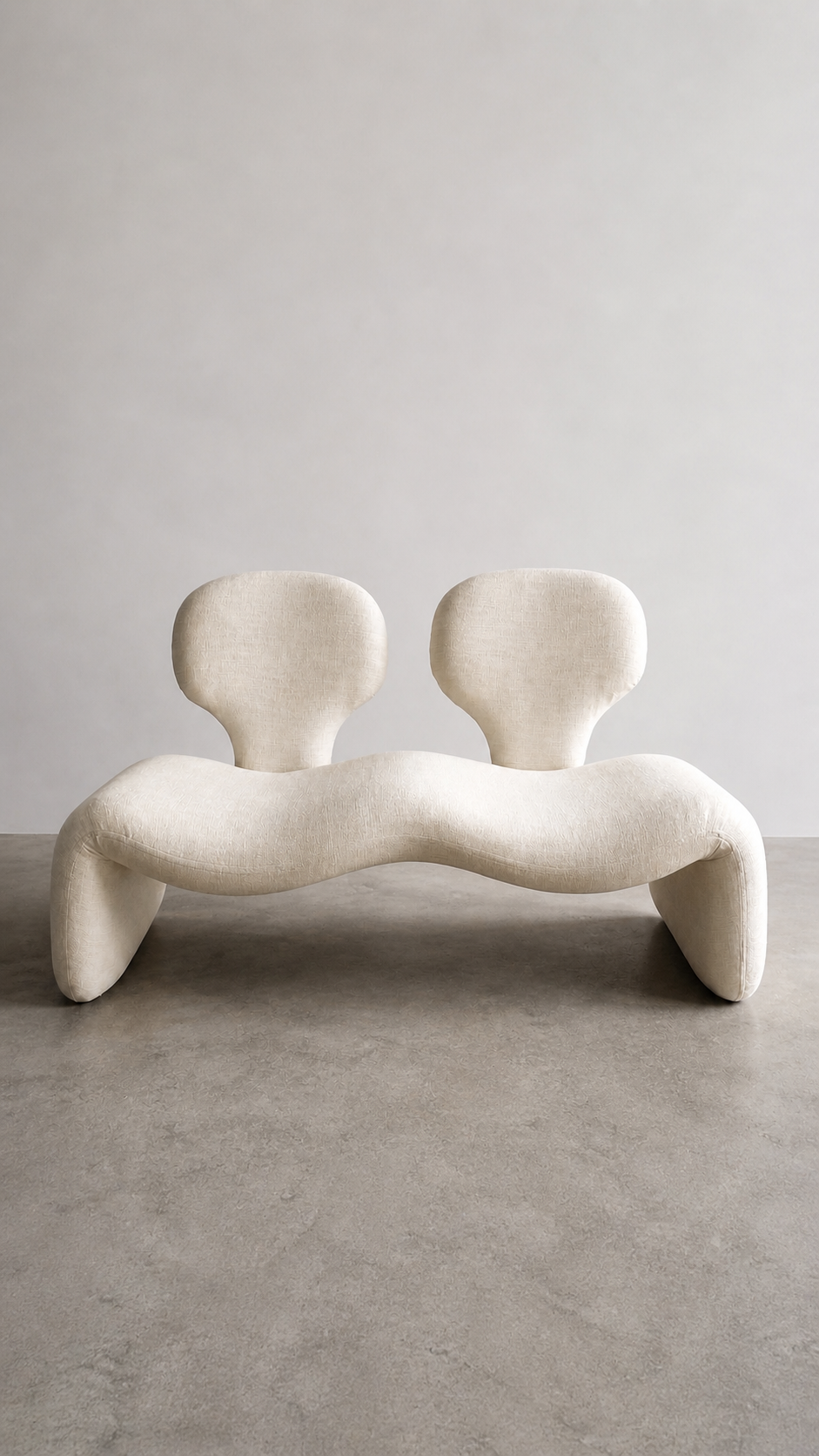 Djinn 2-Sitzer Sofa in Creme Bouclé von Olivier Mourgue für Airborne, 1970er
