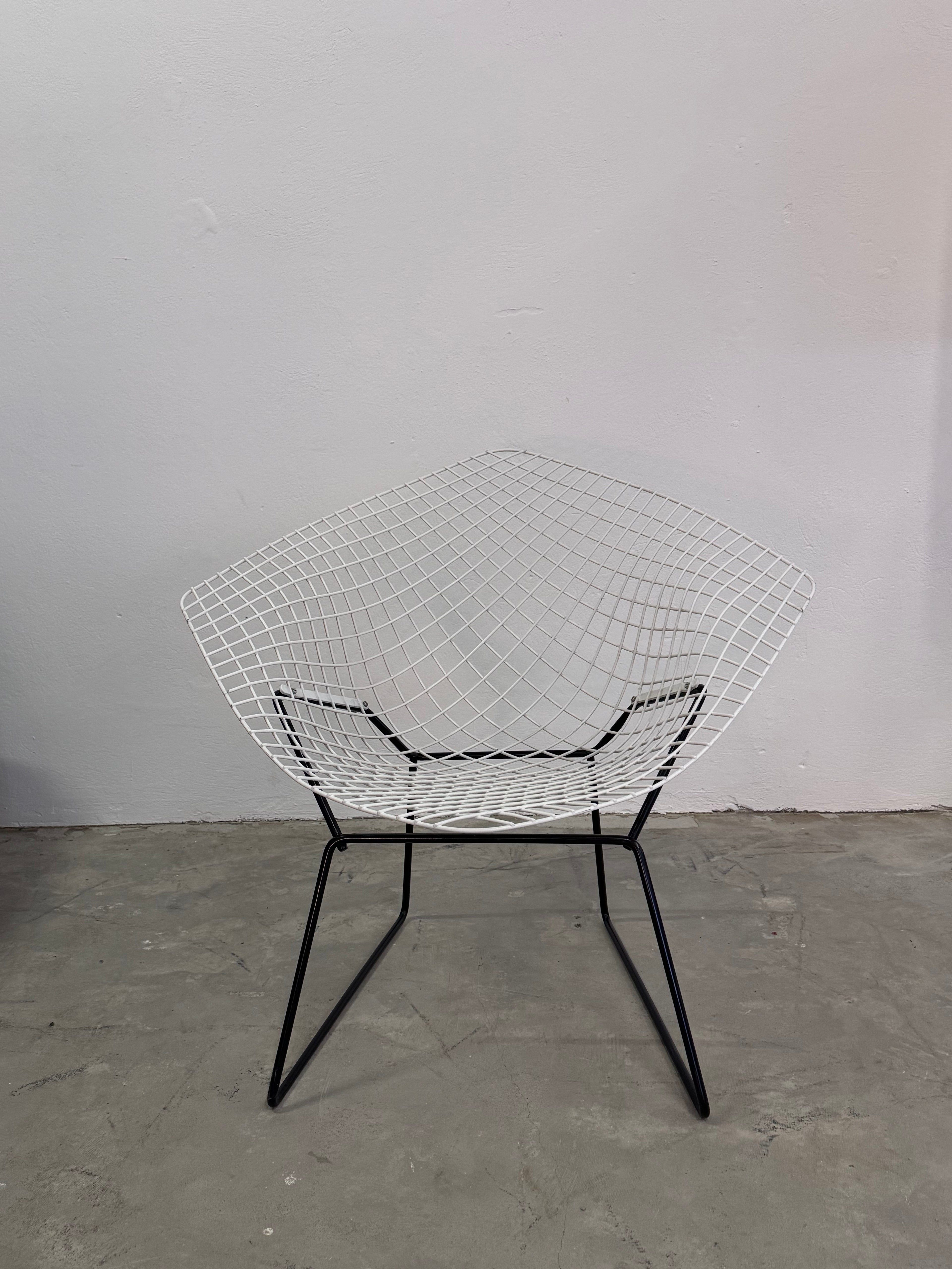 Diamond Chair von Harry Bertoia für Knoll International, USA, 1950er schwarz weiss