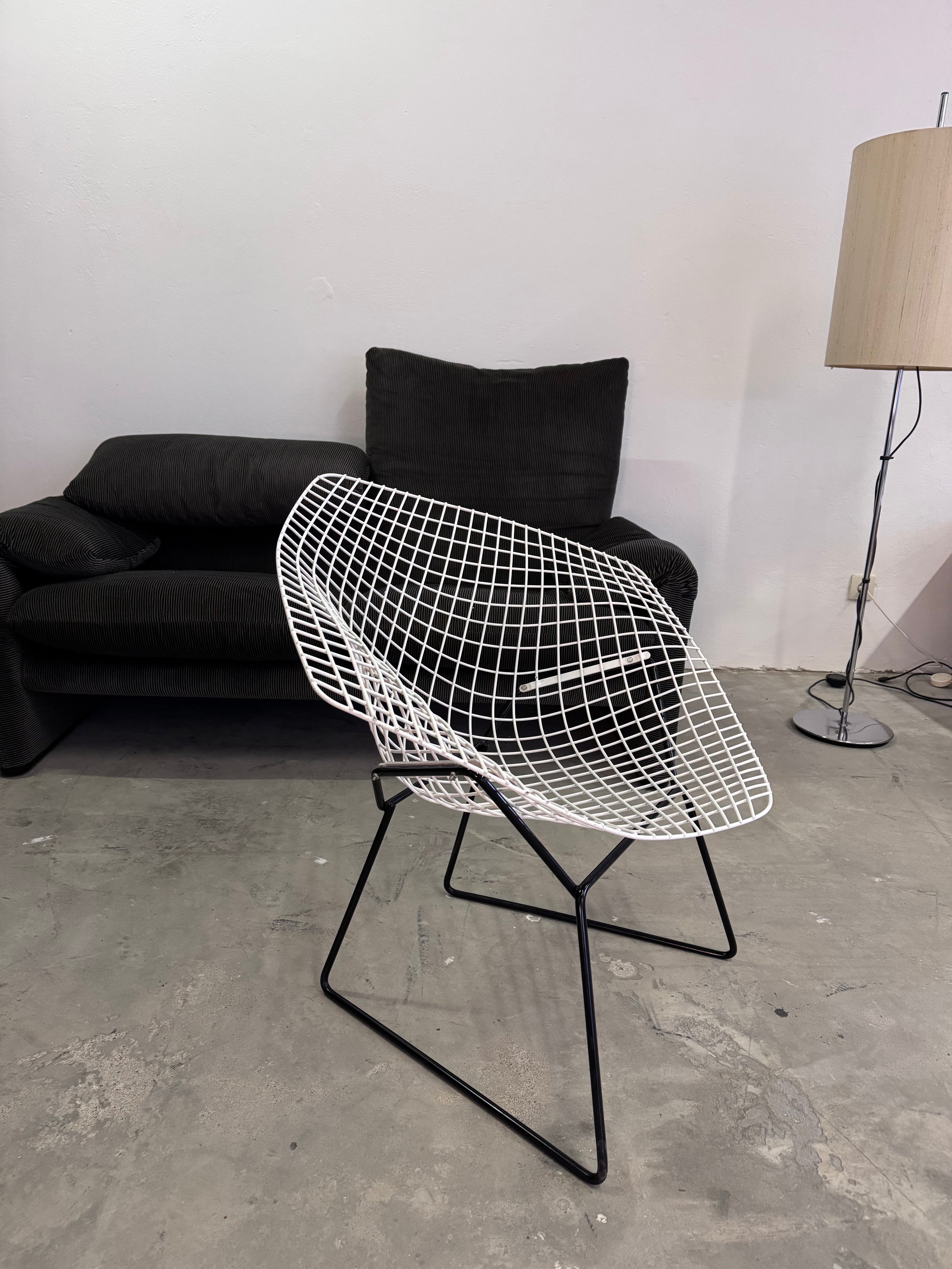 Diamond Chair von Harry Bertoia für Knoll International, USA, 1950er schwarz weiss