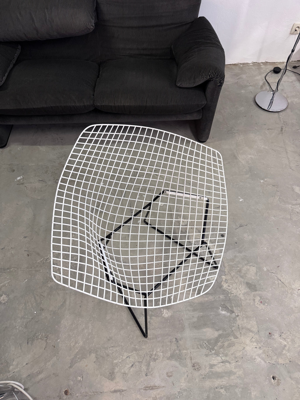 Diamond Chair von Harry Bertoia für Knoll International, USA, 1950er schwarz weiss