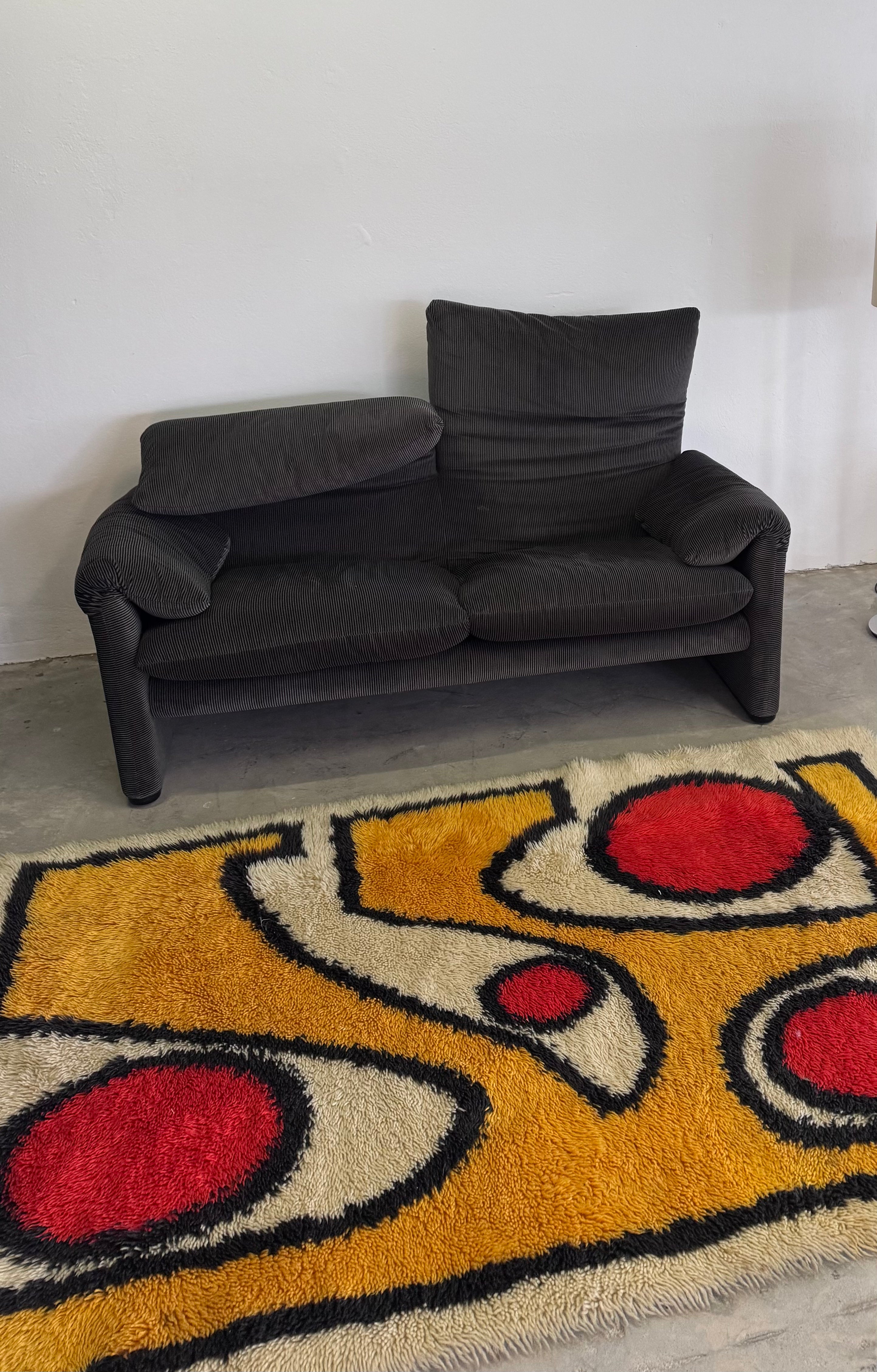 Vintage Rya-Teppich mit abstraktem Grafikmotiv, Dänemark, 1970er Jahre