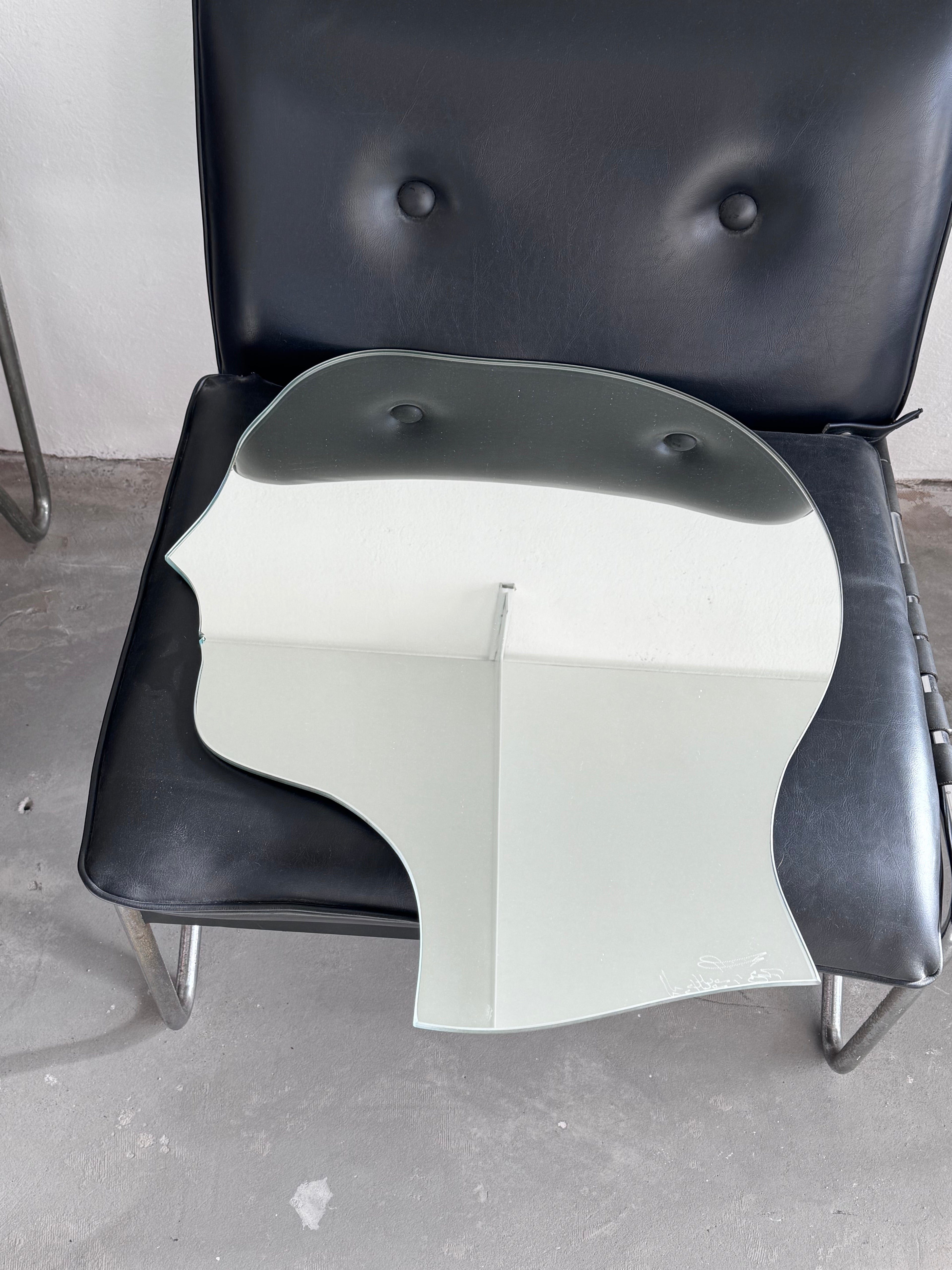 Komplettes Spiegel Set Hat Man von Georges Mathias 1970er Hut Kopf Fliege und Jackett