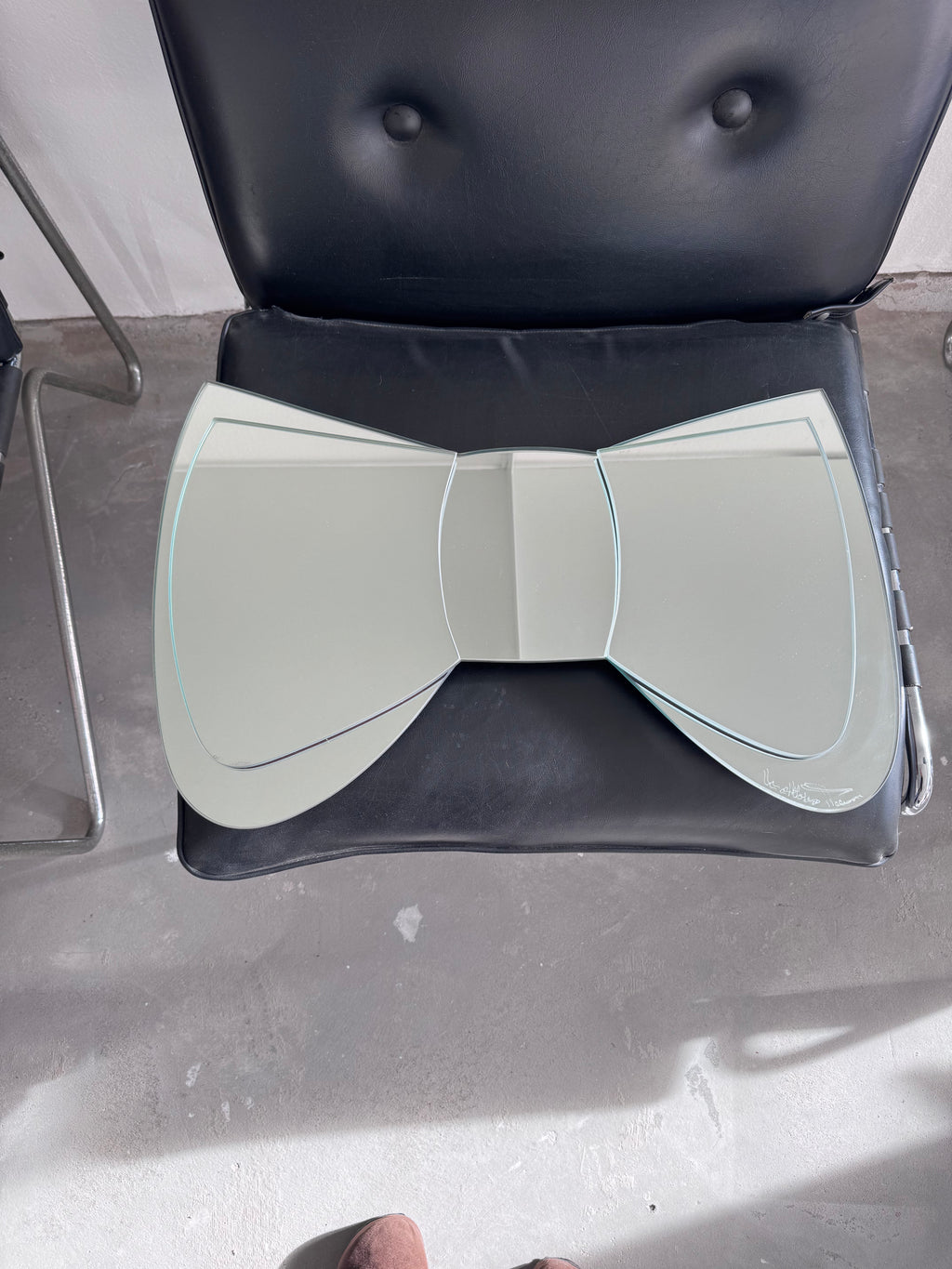 Komplettes Spiegel Set Hat Man von Georges Mathias 1970er Hut Kopf Fliege und Jackett