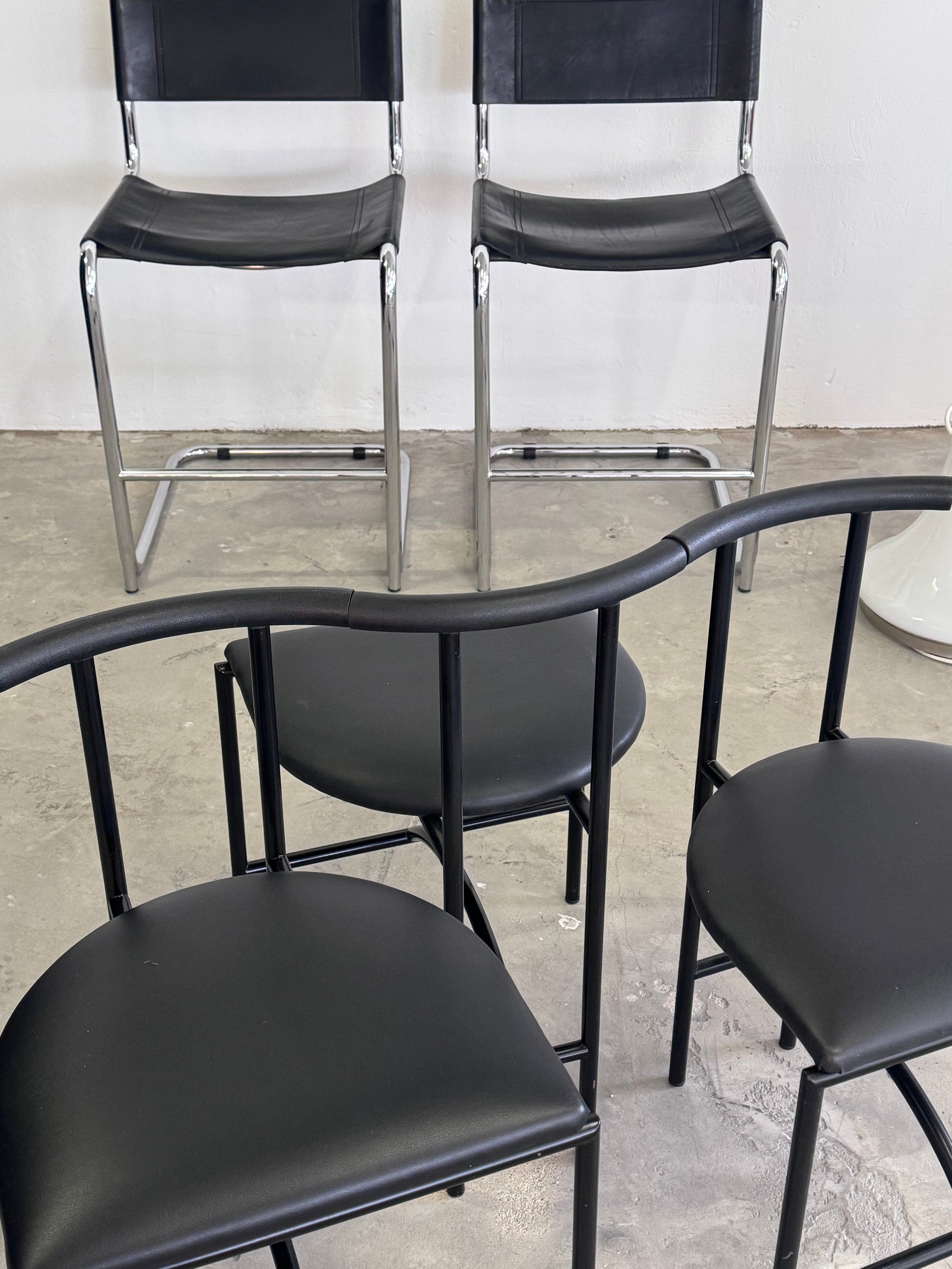 1/6 „Tokyo“-Stühlen von Rodney Kinsman, 1985 – schwarzes Stahlrohr & Kunstleder