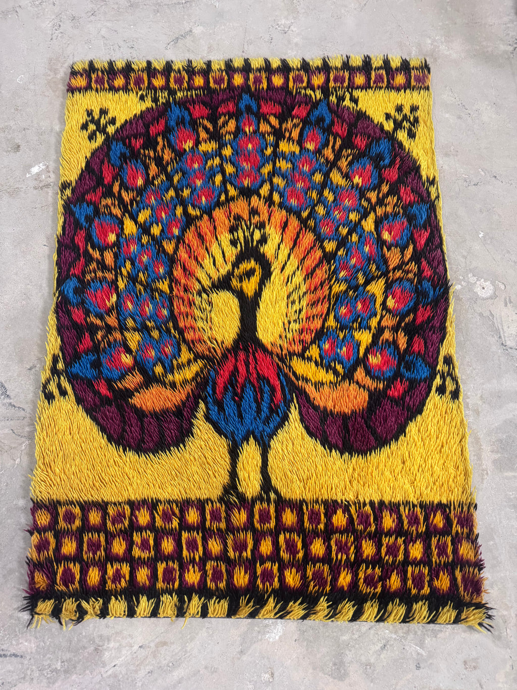 Vintage Wandteppich „Pfau“ von Ege Tæpper, Dänemark, 1970er